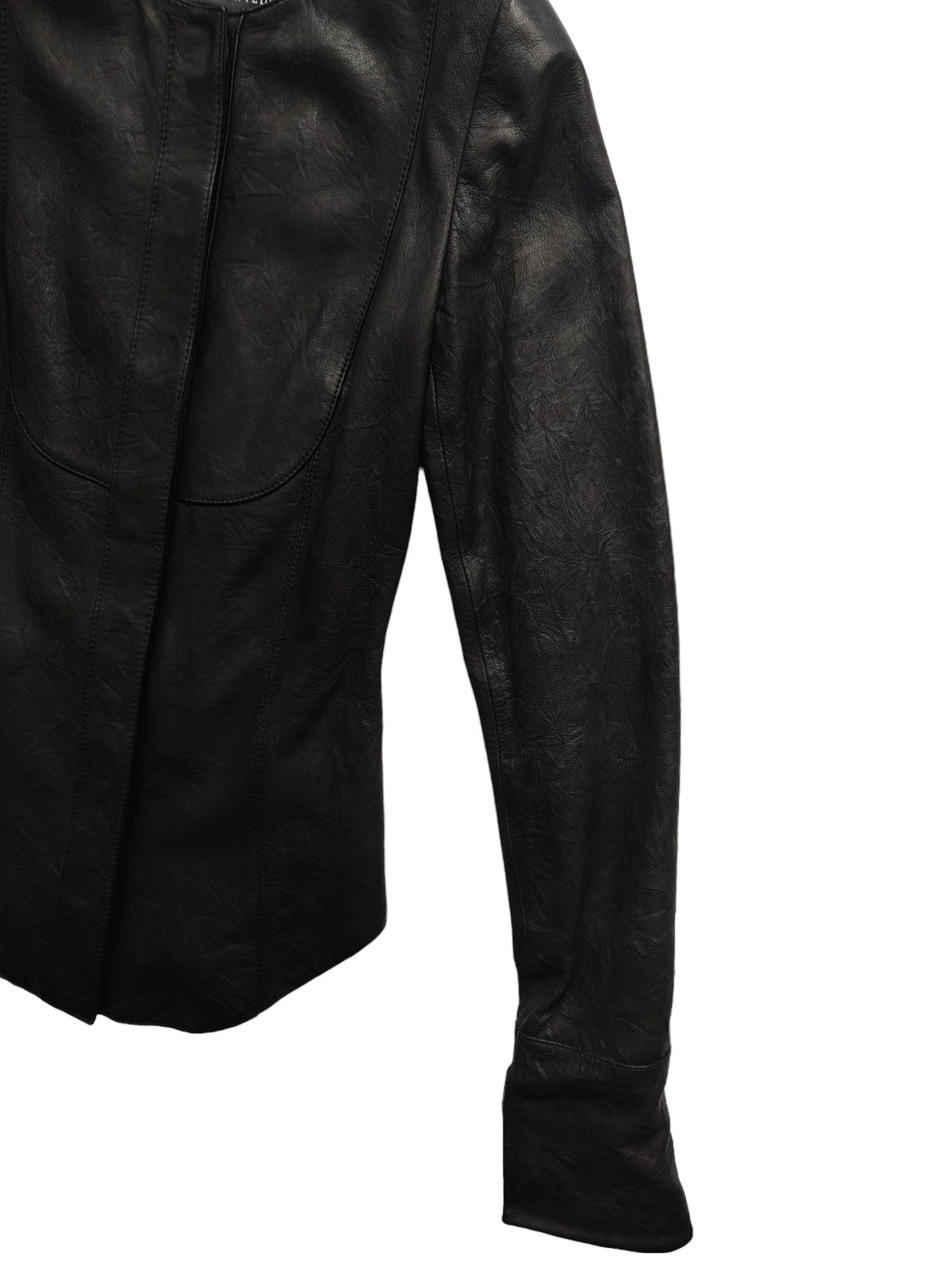 Thomas Wylde Thomas Wylde Black Round Neck Lamb Leather Jacket Size M / US 6-8 / IT 42-44 - 6 Thumbnail