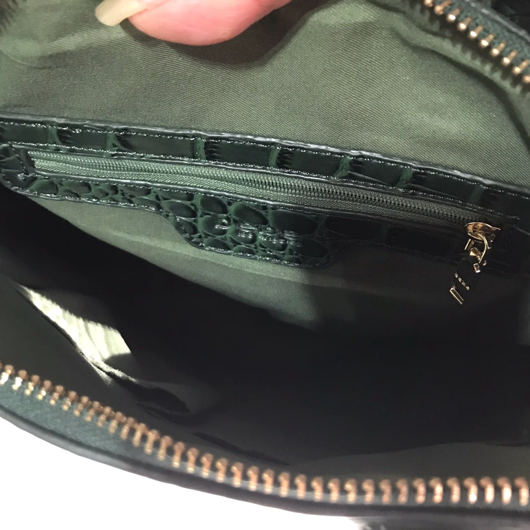 Bebe Bebe Satchel Bag Medium Green Faux Leather Embossed Shoulder Handbag Women Size ONE SIZE - 3 Thumbnail