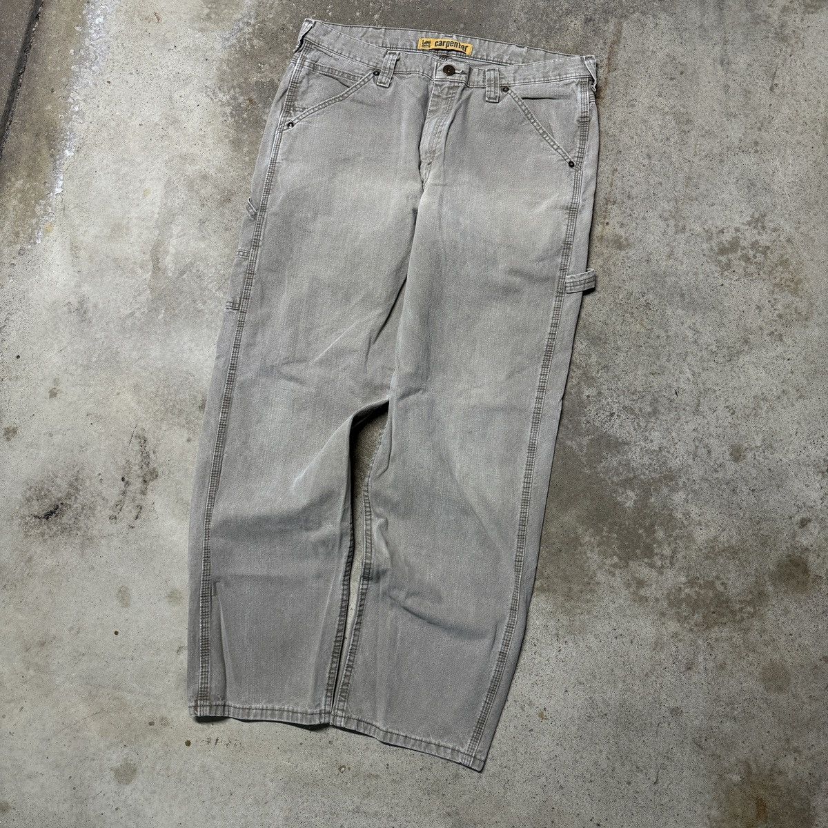 Vintage Thrashed Faded Distressed Lee Dungarees Pants ERD Grunge Size US 34 / EU 50 - 3 Thumbnail
