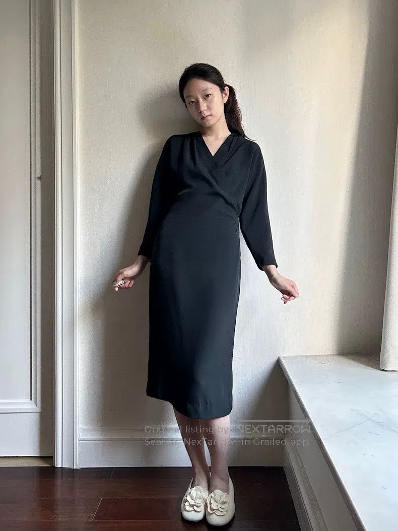 Hermes Hermes Silk Wrap Neck Dress, Heavyweight Double Crepe Silk Size XS / US 0-2 / IT 36-38 - 5 Thumbnail