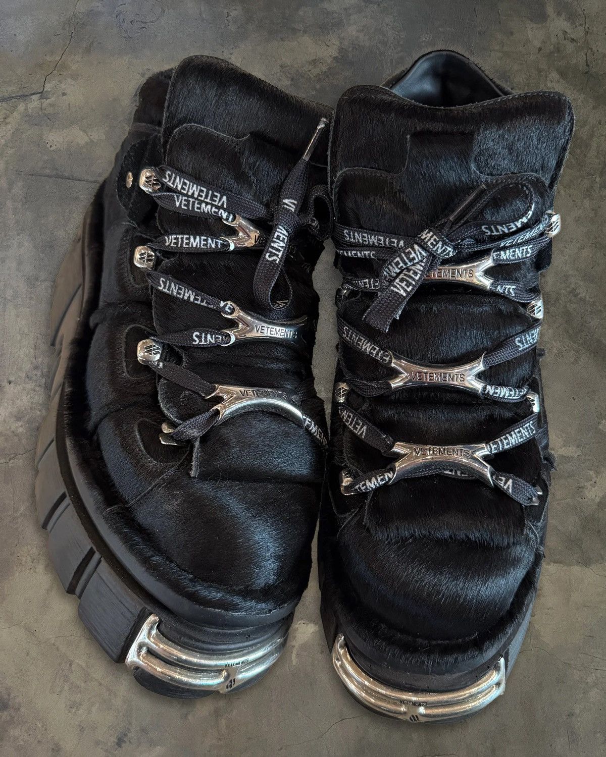 New Rock × Vetements VETEMENTS X NEW ROCK PONY HAIR BOOTS Size US 9.5 / EU 42-43 - 1 Thumbnail