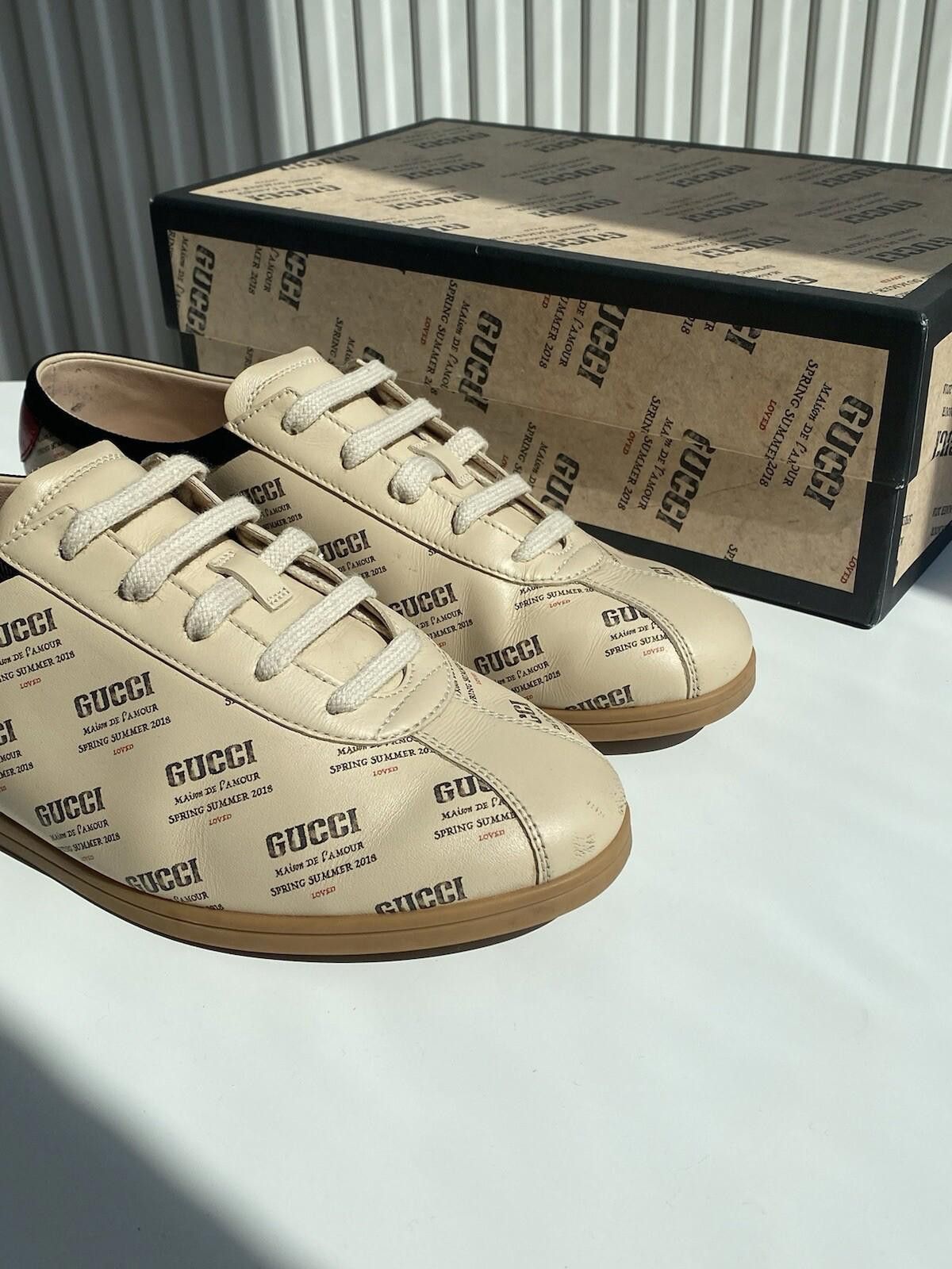 Gucci 2018 Gucci Falacer Loved CalfSkin Women’s US8.5 Size US 6 / IT 36 - 2 Thumbnail