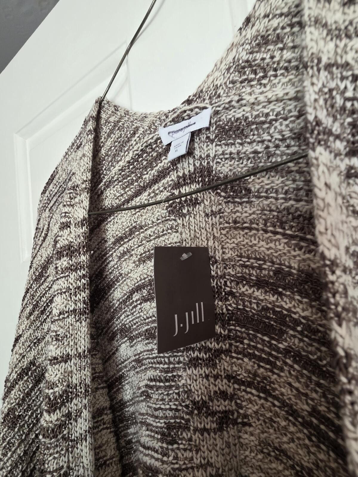 Other J. Jill XL Brown & Beige Knit Open Dolman Cardigan Sweater Size XL / US 12-14 / IT 48-50 - 10 Thumbnail