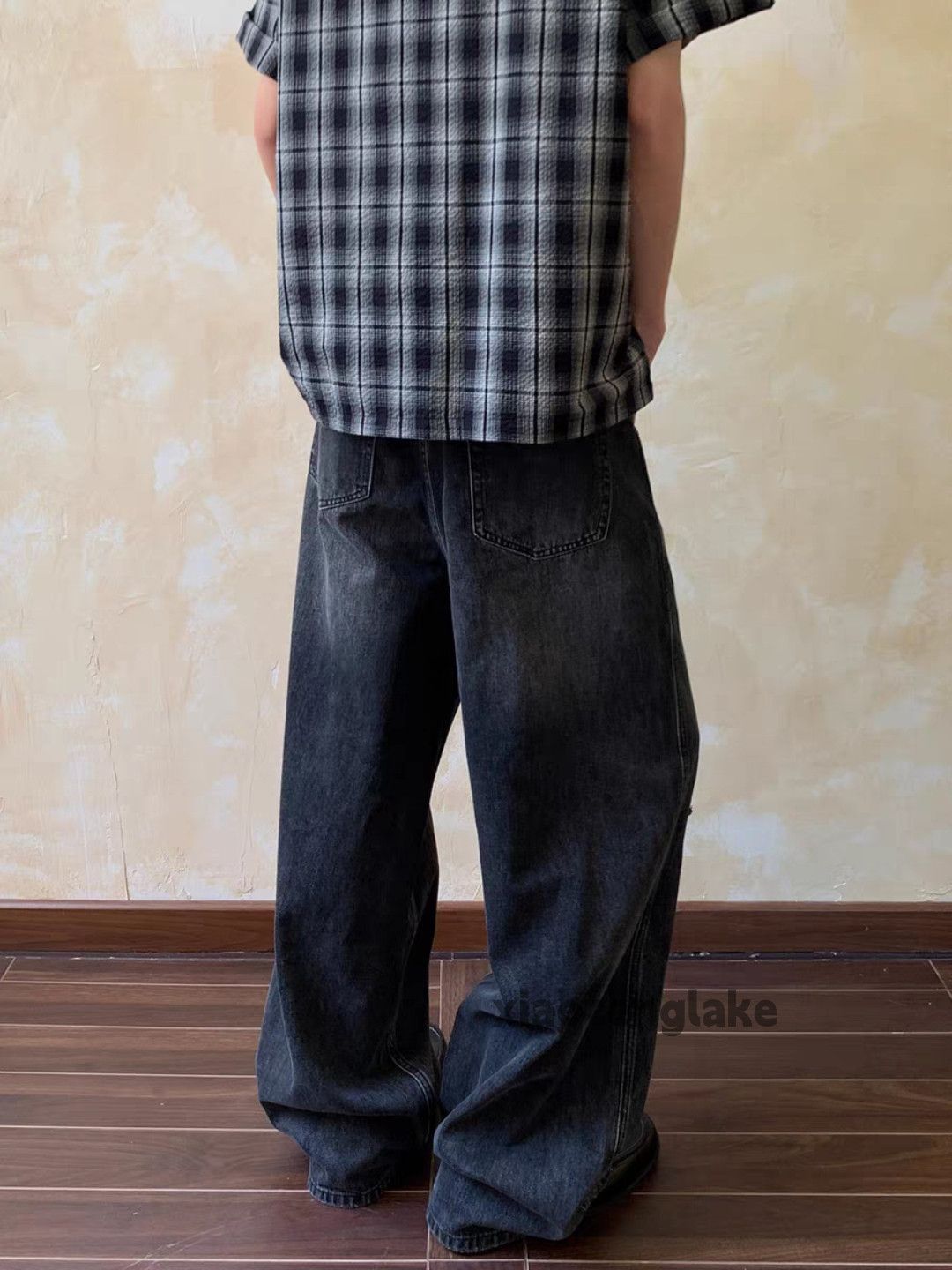 Jean Custom washed faded loose baggy hiphop yuppie jeans Size US 30 / EU 46 - 6 Thumbnail