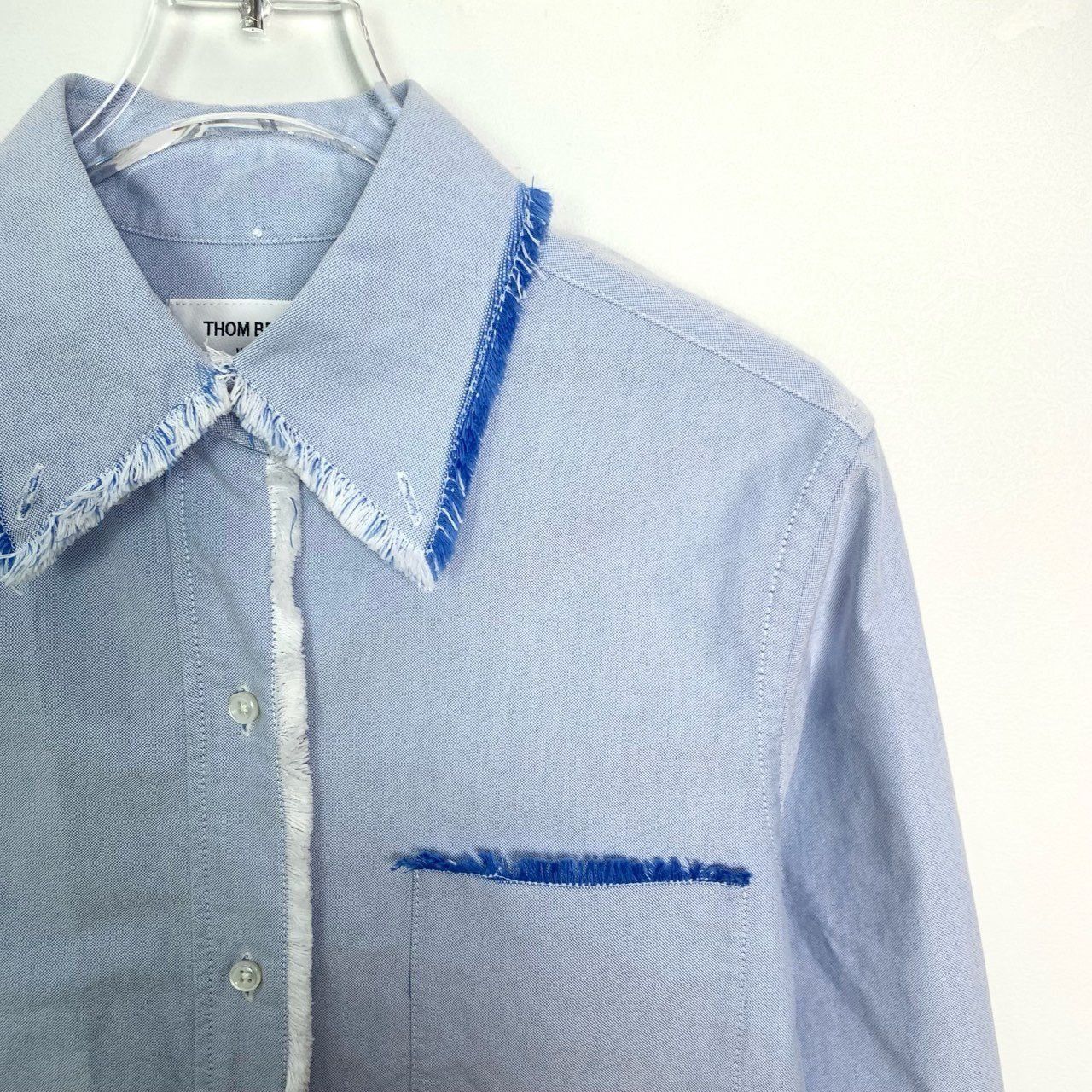 Thom Browne Thom Browne Light Blue Fringe Design Long Sleeve Shirt With Size S / US 4 / IT 40 - 7 Thumbnail