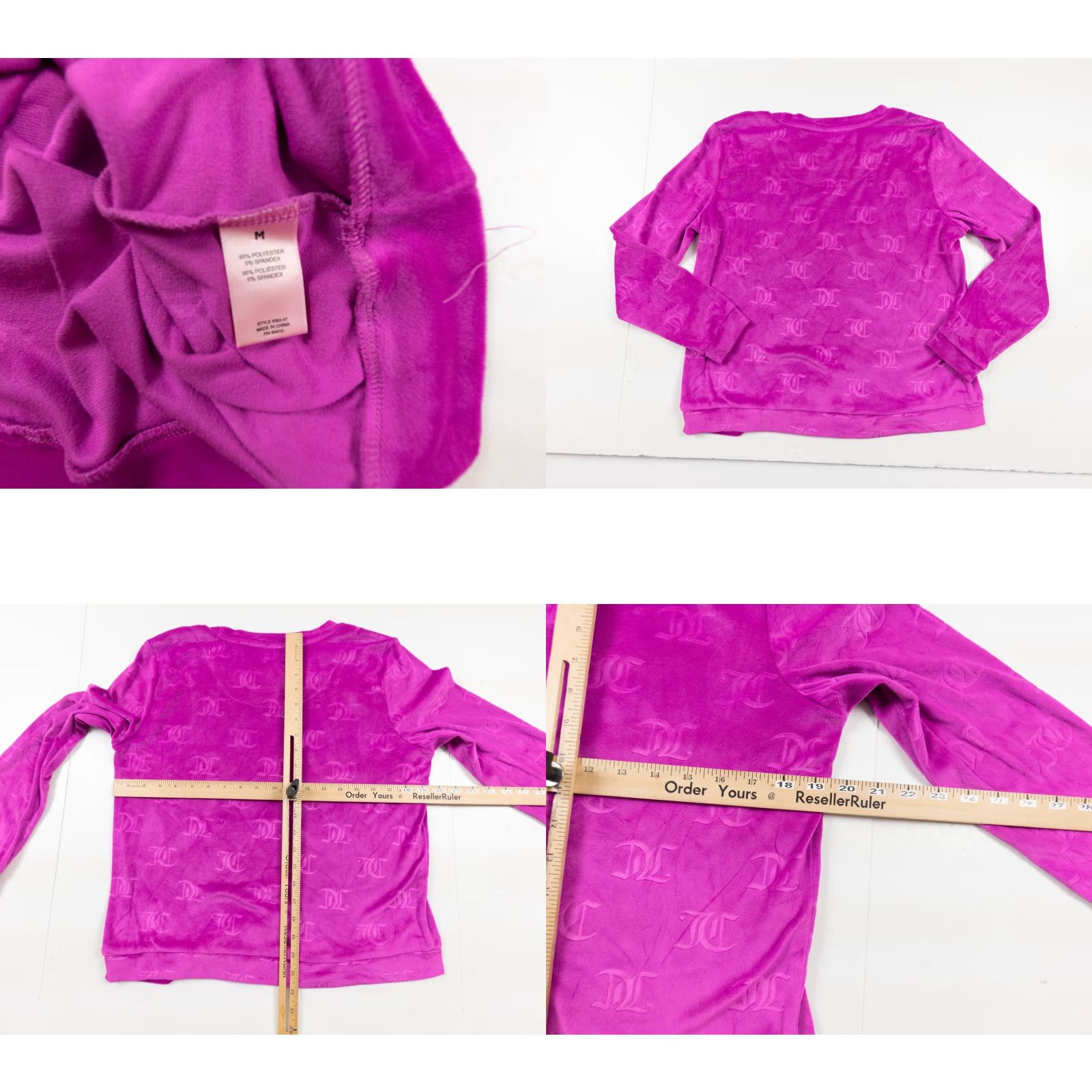 Juicy Couture Juicy Couture Women's Long Sleeve Top Velour Pink Sleepwear Lounge Tee M Pink Velour Logo Casual Regular Fit 90s? Size M / US 6-8 / IT 42-44 - 8 Thumbnail