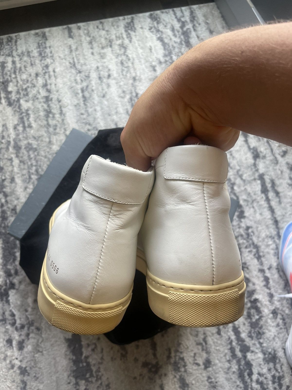 Common Projects COMMON PROJECTS ACHILLES MID WHITE w VINTAGE SOLE US11/44 Size US 11 / EU 44 - 3 Thumbnail