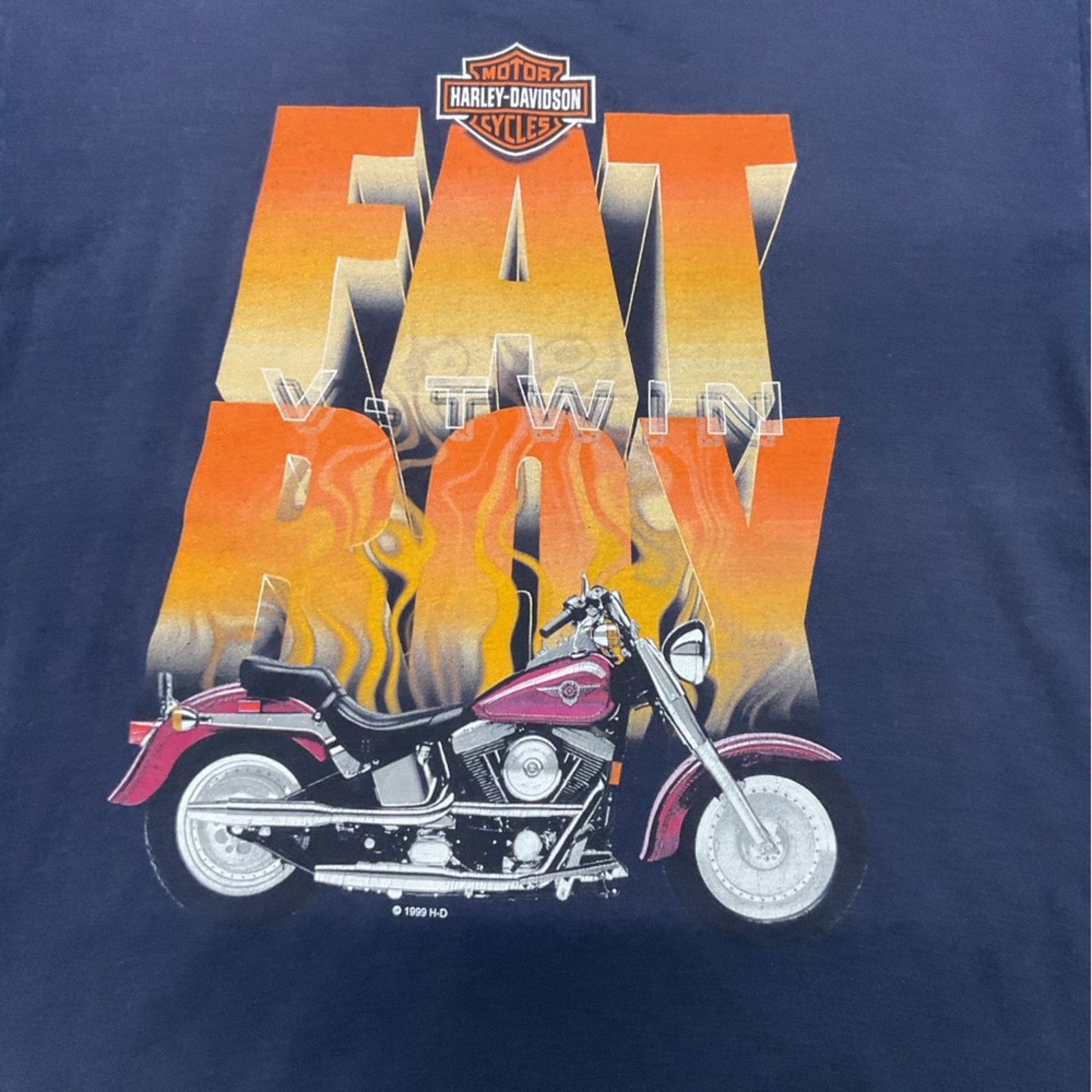 Harley Davidson Vintage 1994 Harley Davidson Fat Boy T-Shirt Size US L / EU 52-54 / 3 - 7 Thumbnail