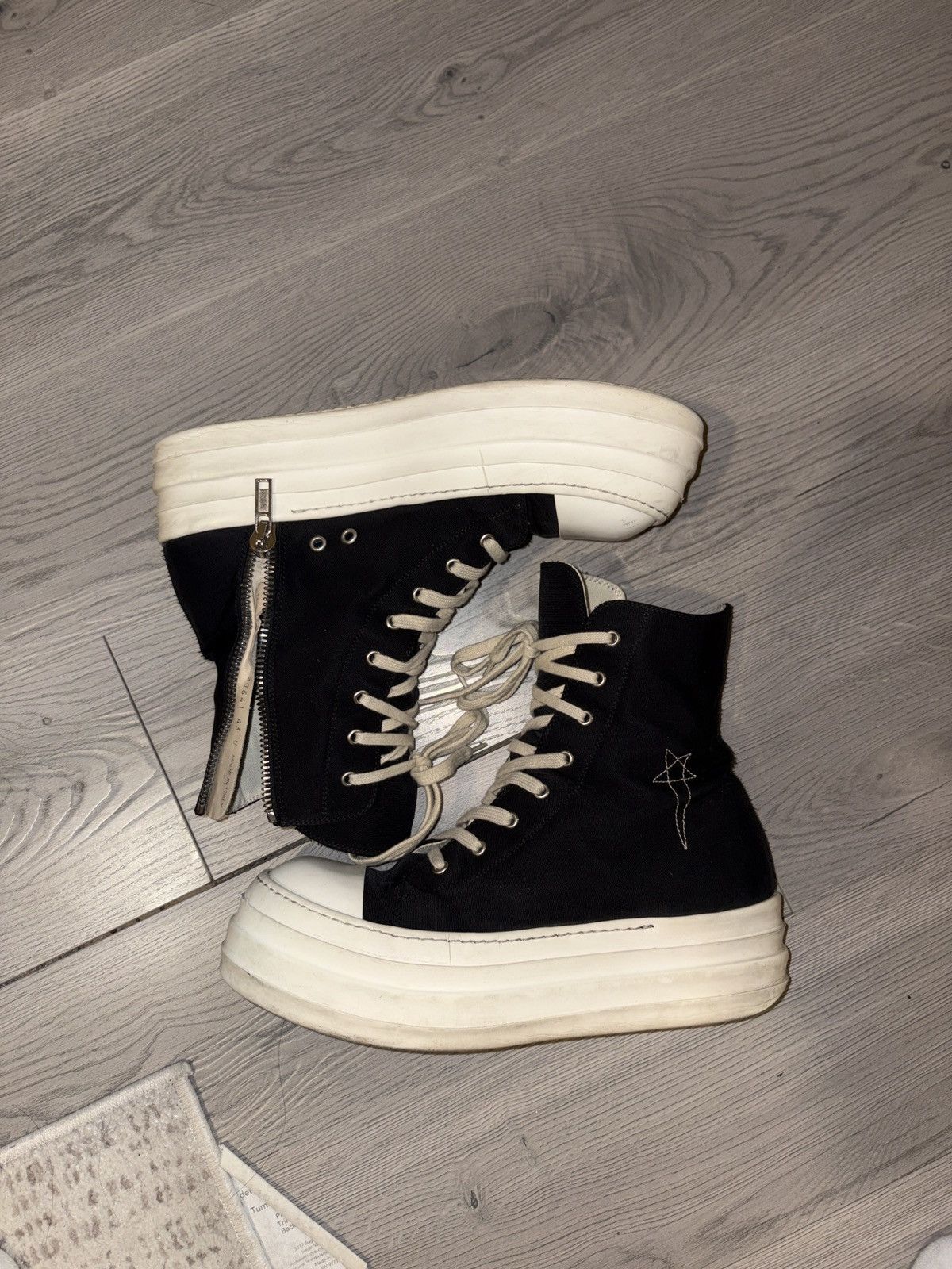Rick Owens Rick Owen Ramons Double Bumper Pentagram Sneakers Size US 10 / EU 43 - 3 Thumbnail