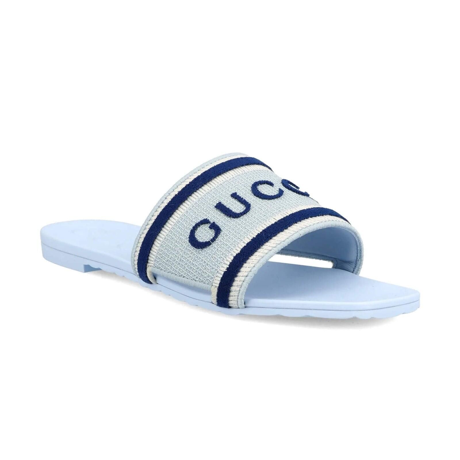 Gucci Gucci logo Striped Slide Sandals Size ONE SIZE - 2 Thumbnail
