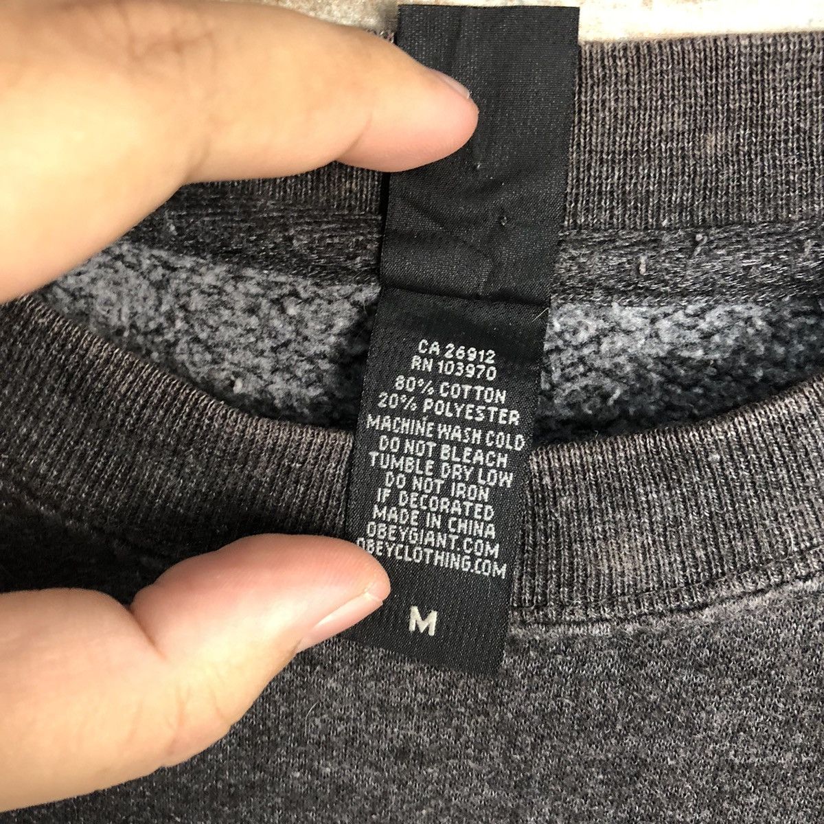 Japanese Brand Obey vintage Grey faded Sweatshirt #A2518 Size US M / EU 48-50 / 2 - 10 Thumbnail