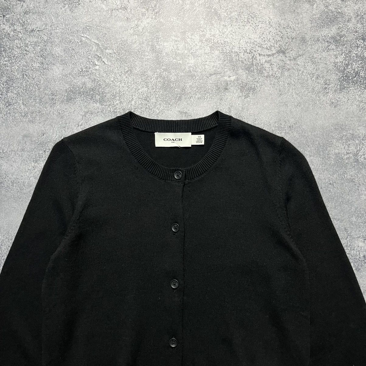 Coach × Designer Coach Black Cardigan Sweater Luxury Designer Size XXS / US 00 / IT 34 - 2 Thumbnail
