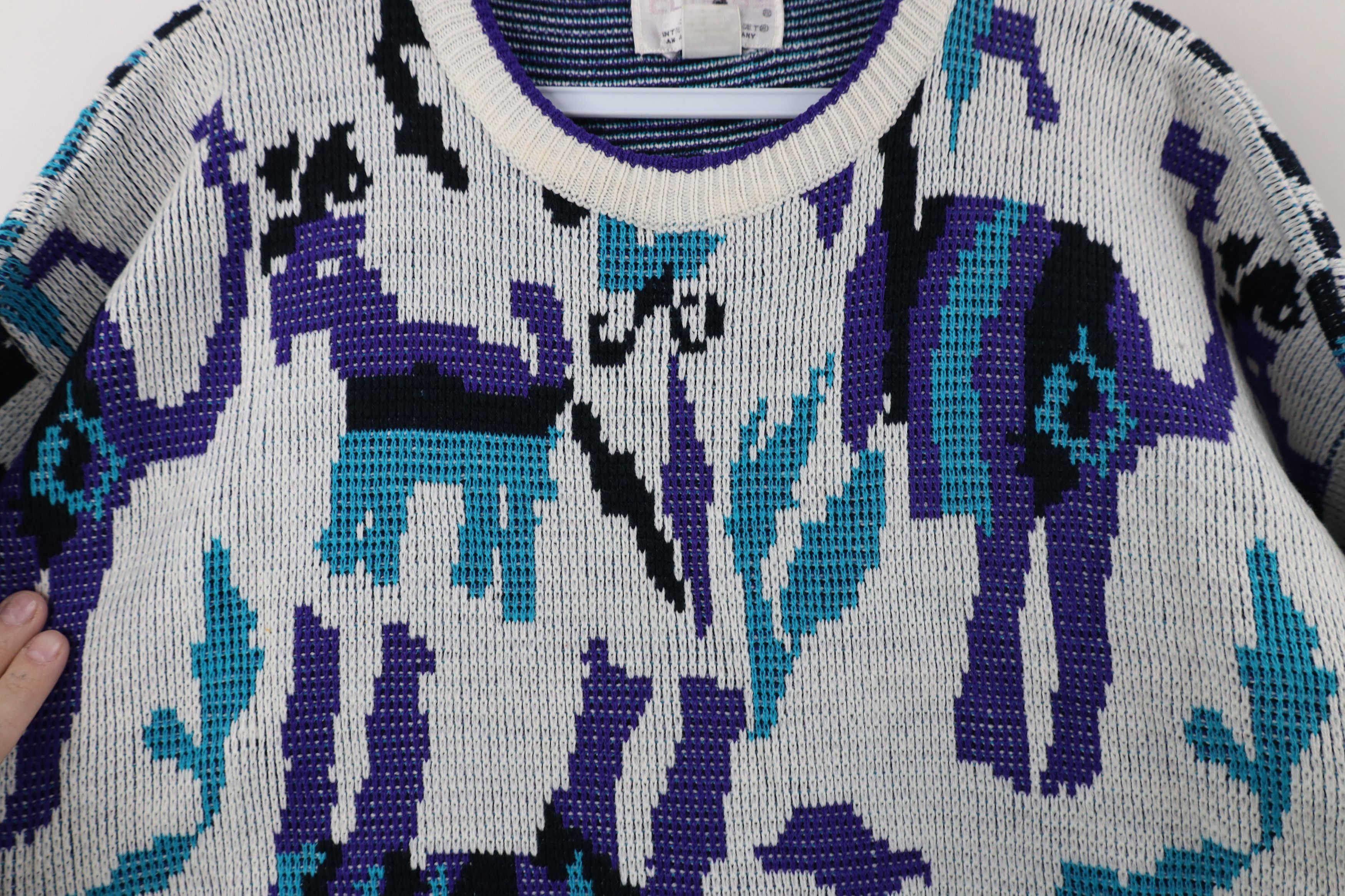 Vintage Vintage 90s Streetwear Lion All Over Print Knit Sweater Size M / US 6-8 / IT 42-44 - 4 Thumbnail