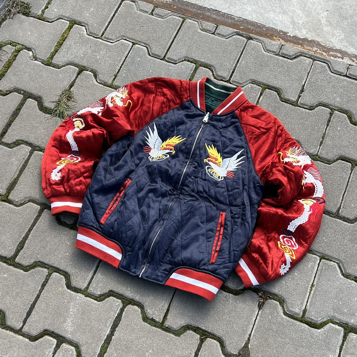 image of Vintage Japan Korea Bomber in Red, Men's (Size Small)