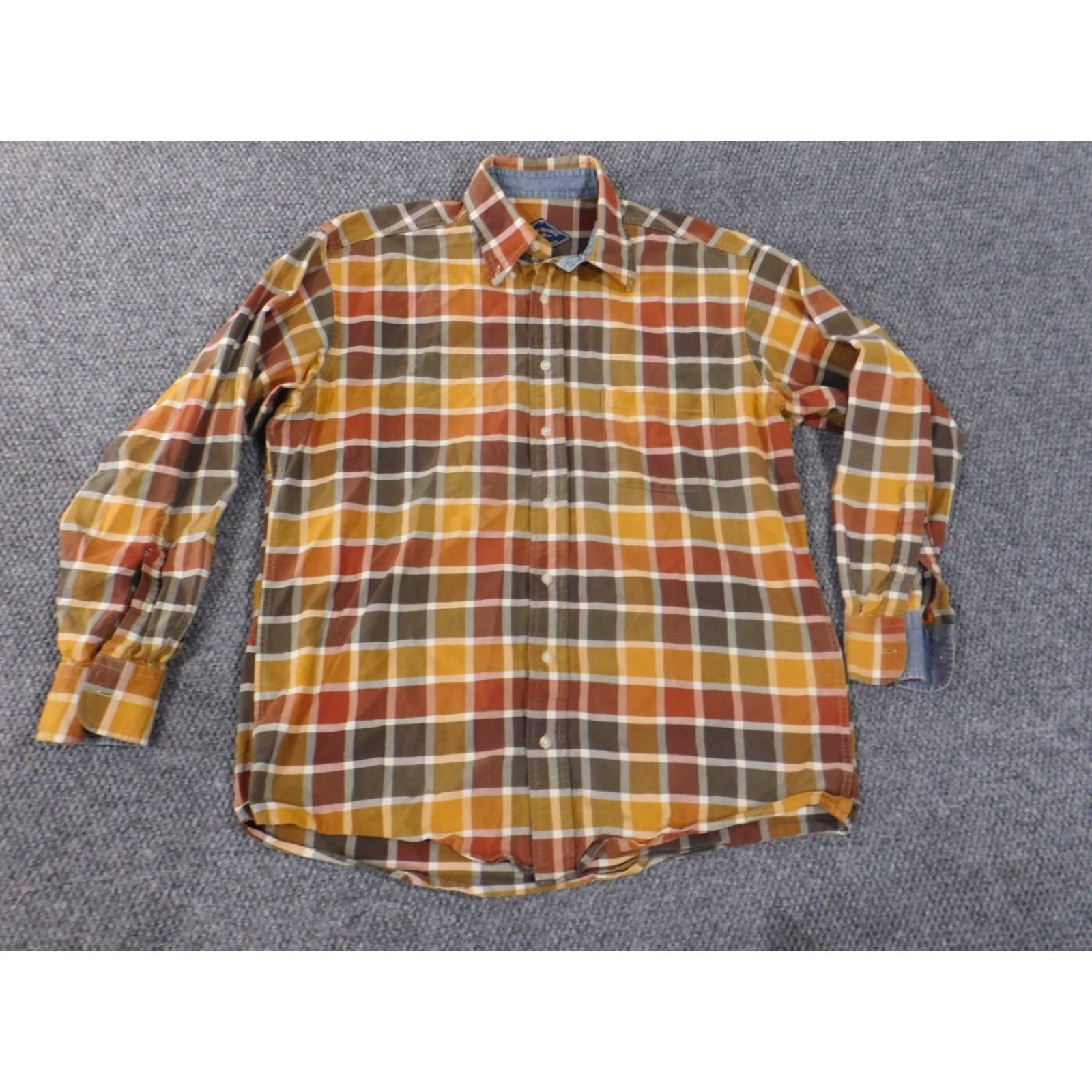 Bills Khakis Bills Khakis Shirt Mens Large Orange Plaid Button-Up Long Sleeve Casual Cotton Size US L / EU 52-54 / 3 - 2 Thumbnail