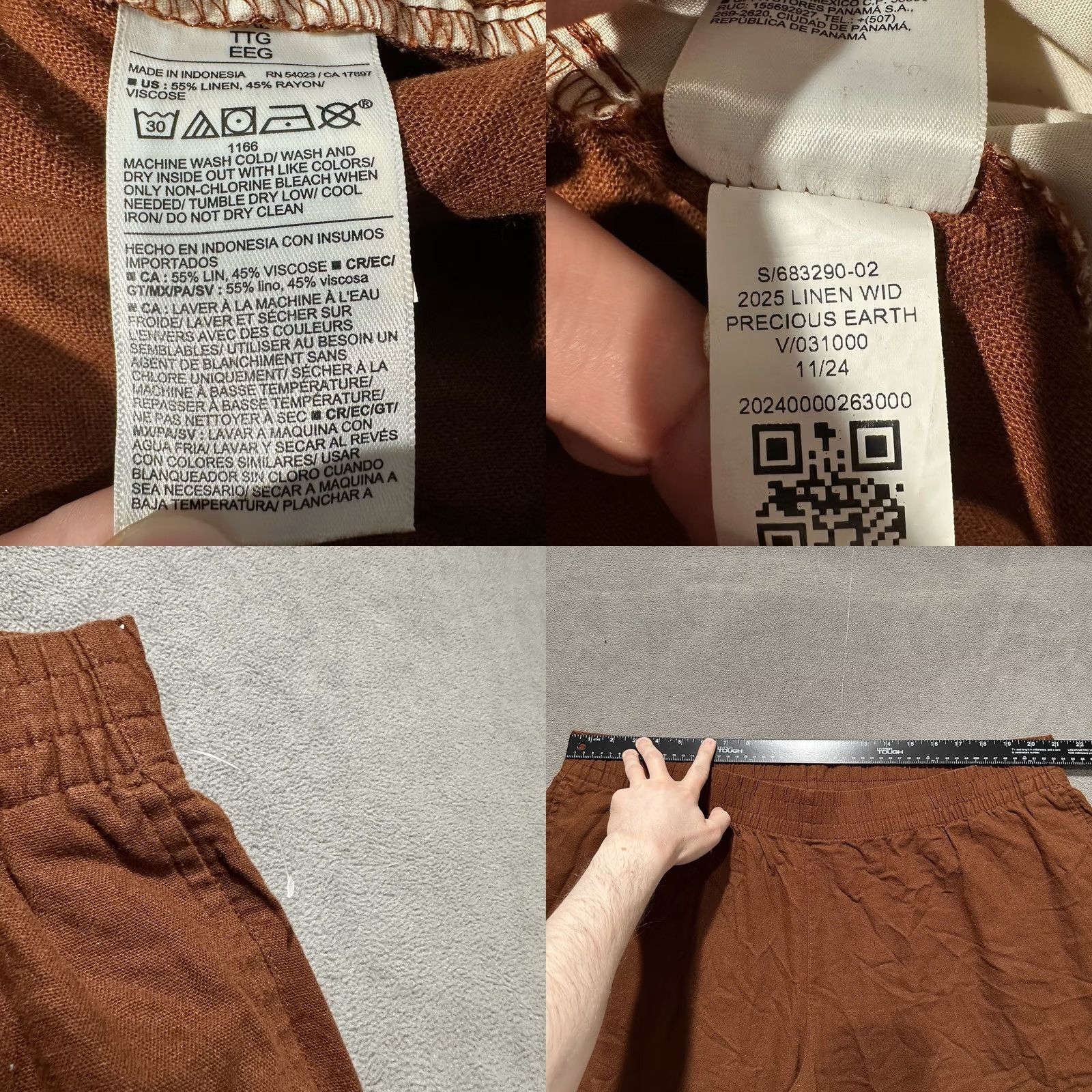 Old Navy NWOT Old Navy High Waisted Linen Blend Wide Leg Pants Precious Earth Tan 2XL - Returns accepted Size 40" / US 18 - 8 Thumbnail
