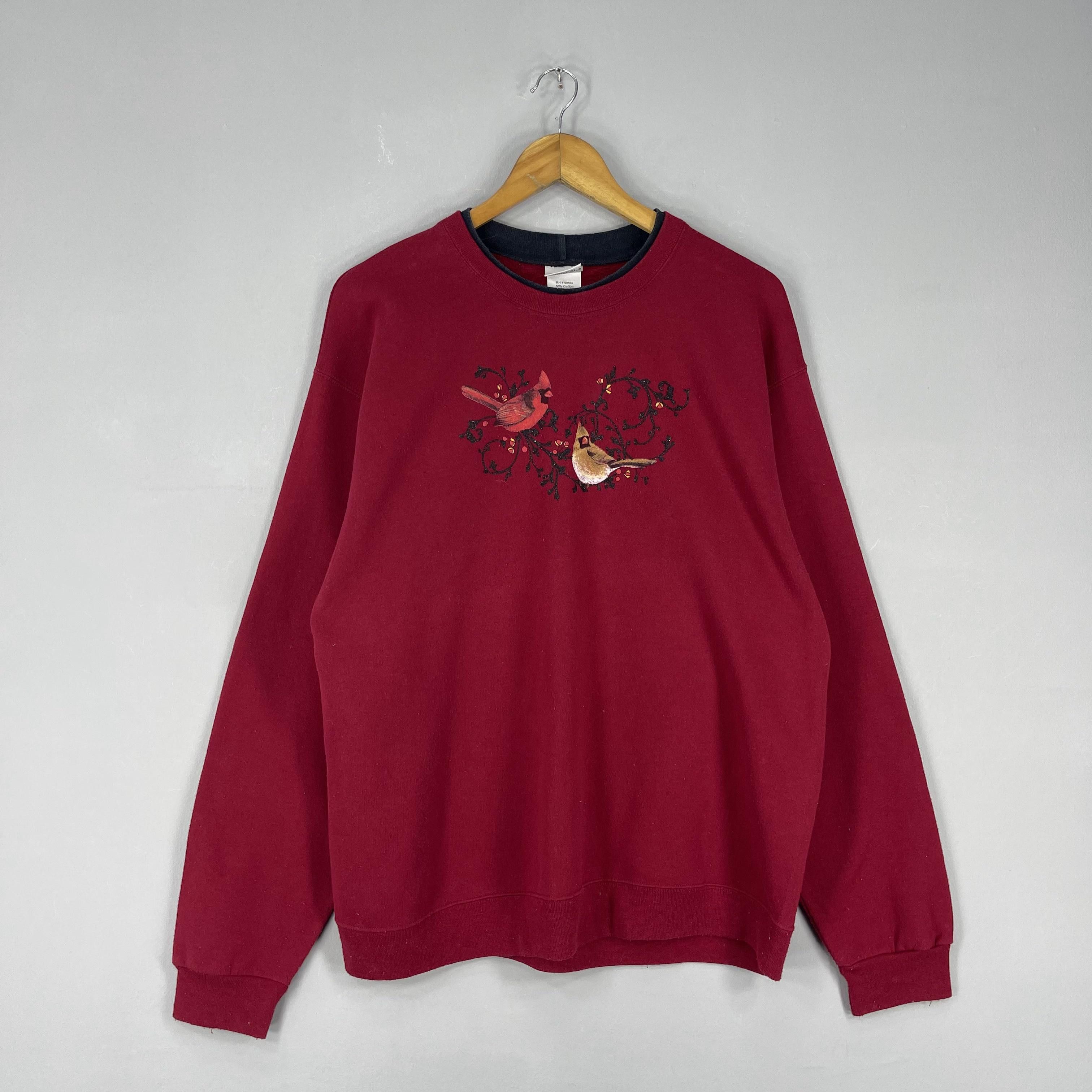 Habitat Vintage Red Cardinal Birds Habitat Printed Sweatshirt Size US L / EU 52-54 / 3 - 3 Thumbnail