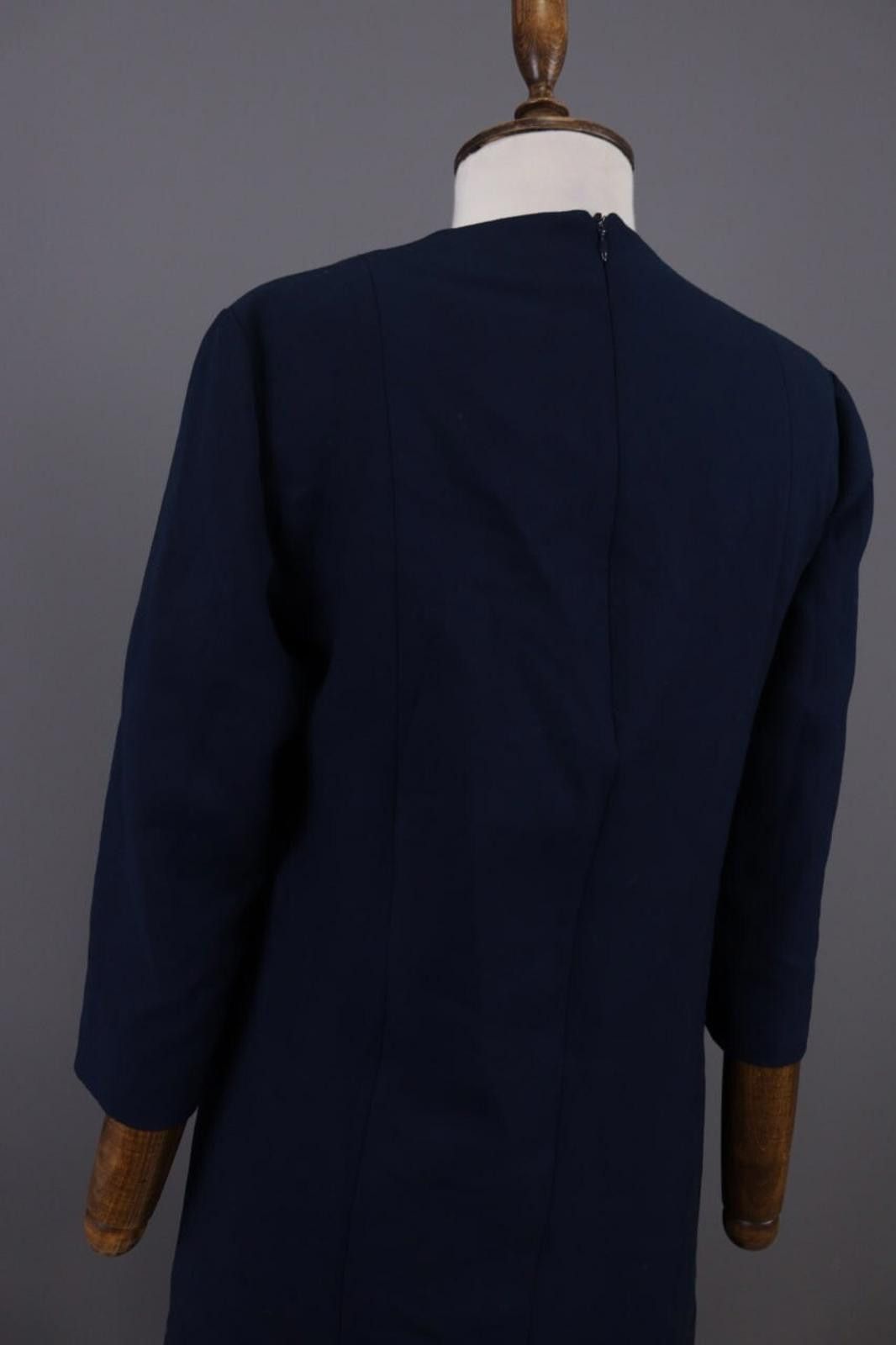 Lauren Ralph Lauren Me+Em Blue V-Neck Evening Long Sleeve A-Line Dress Size 12 Size XL / US 12-14 / IT 48-50 - 12 Thumbnail