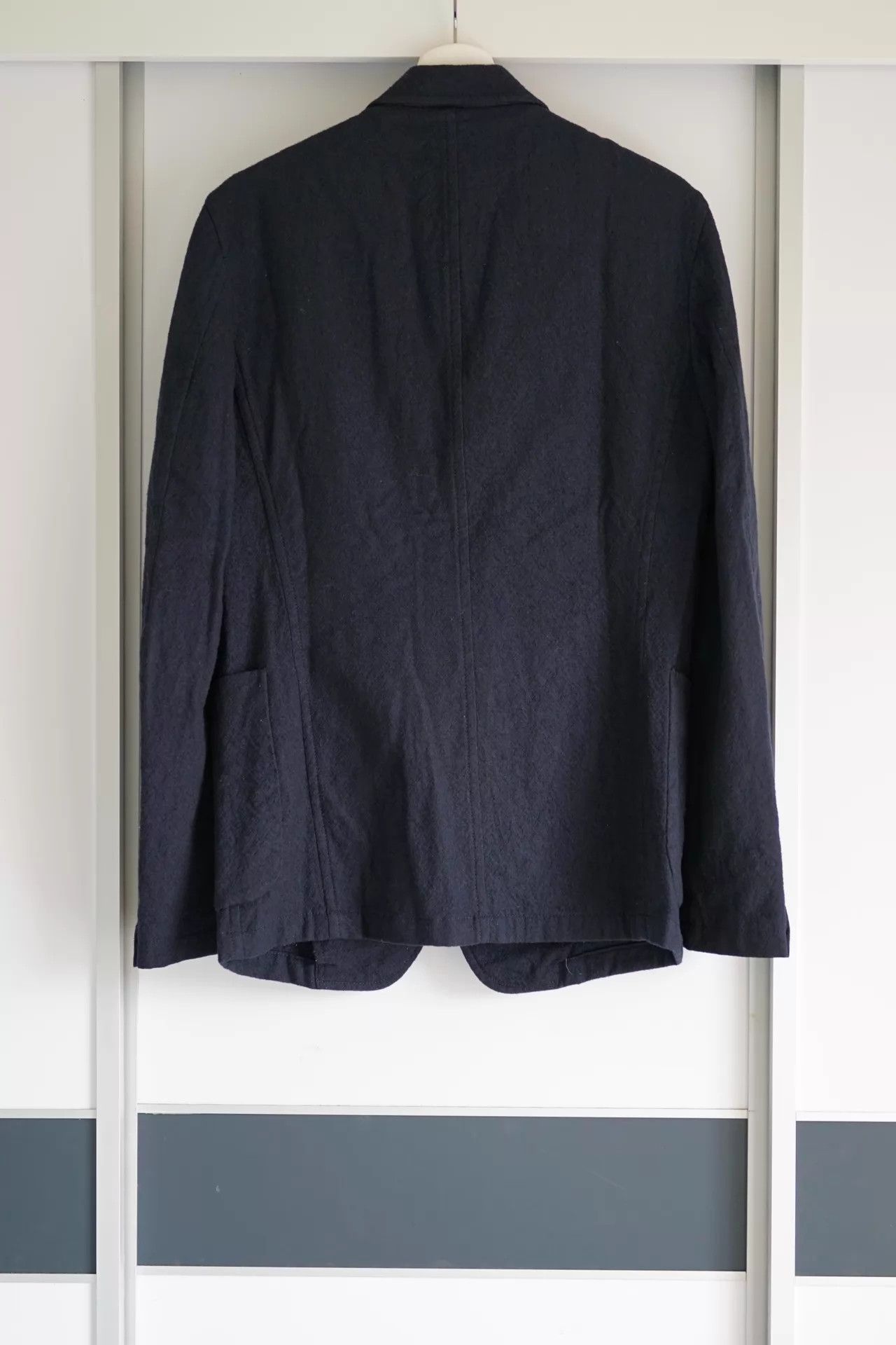 Yohji Yamamoto Yohji Yamamoto 14AW Mens Felted Wool Navy Blazer Size US M / EU 48-50 / 2 - 2 Thumbnail