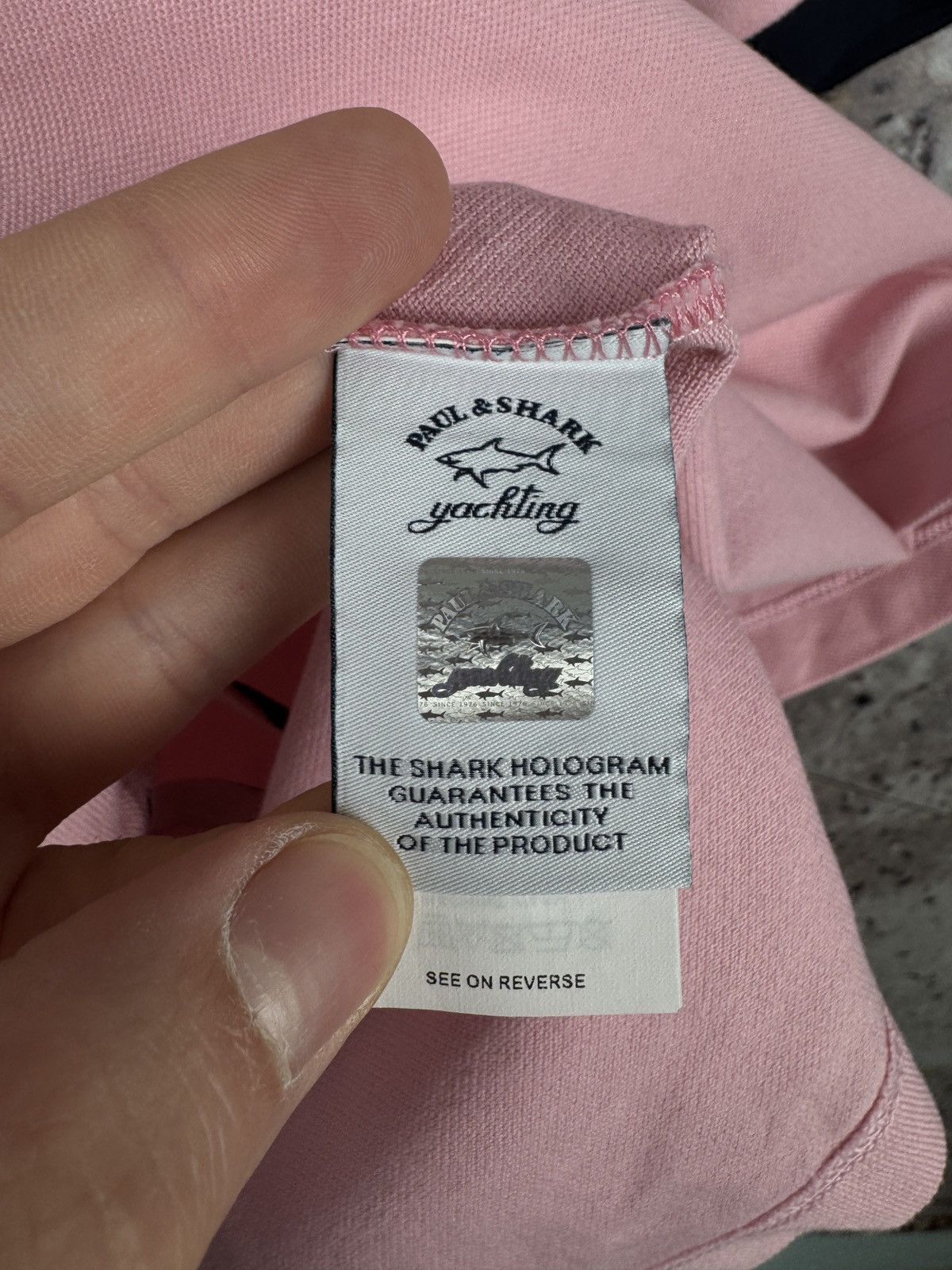 Paul & Shark Paul & Shark Yachting Polo Shirt Pink Navy Trim Logo Patch Size US L / EU 52-54 / 3 - 11 Thumbnail