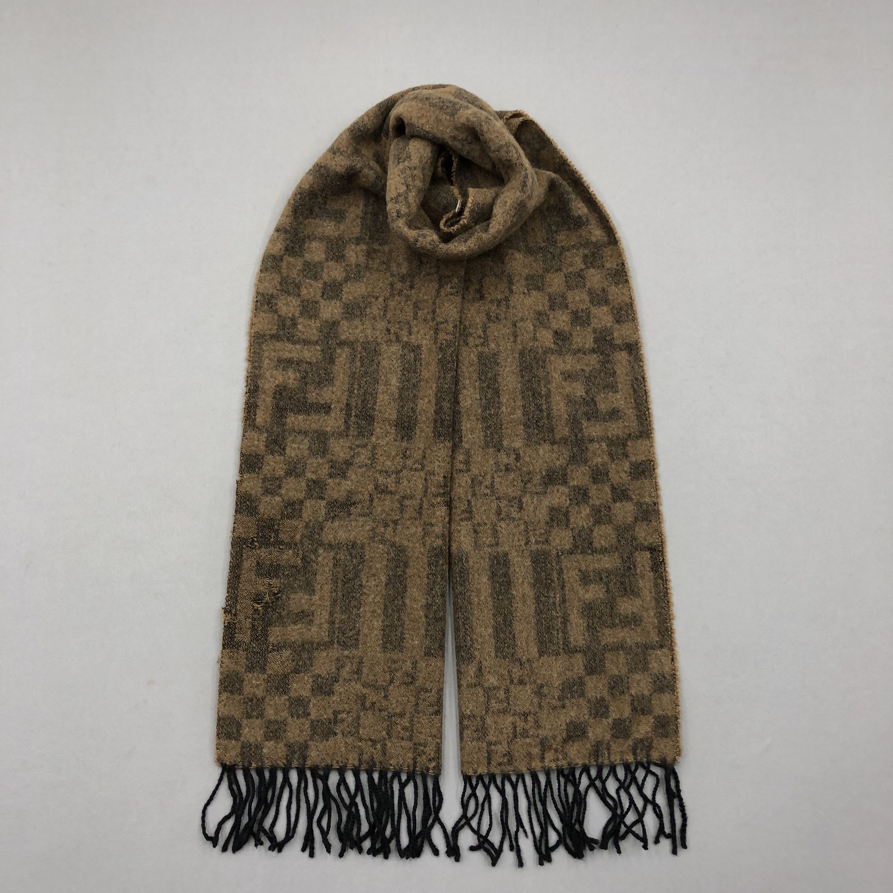 Fendi × Vintage Vintage Fendi Scarf Fendi Zucca FF Monogram Wool Scarves Size ONE SIZE - 1 Thumbnail