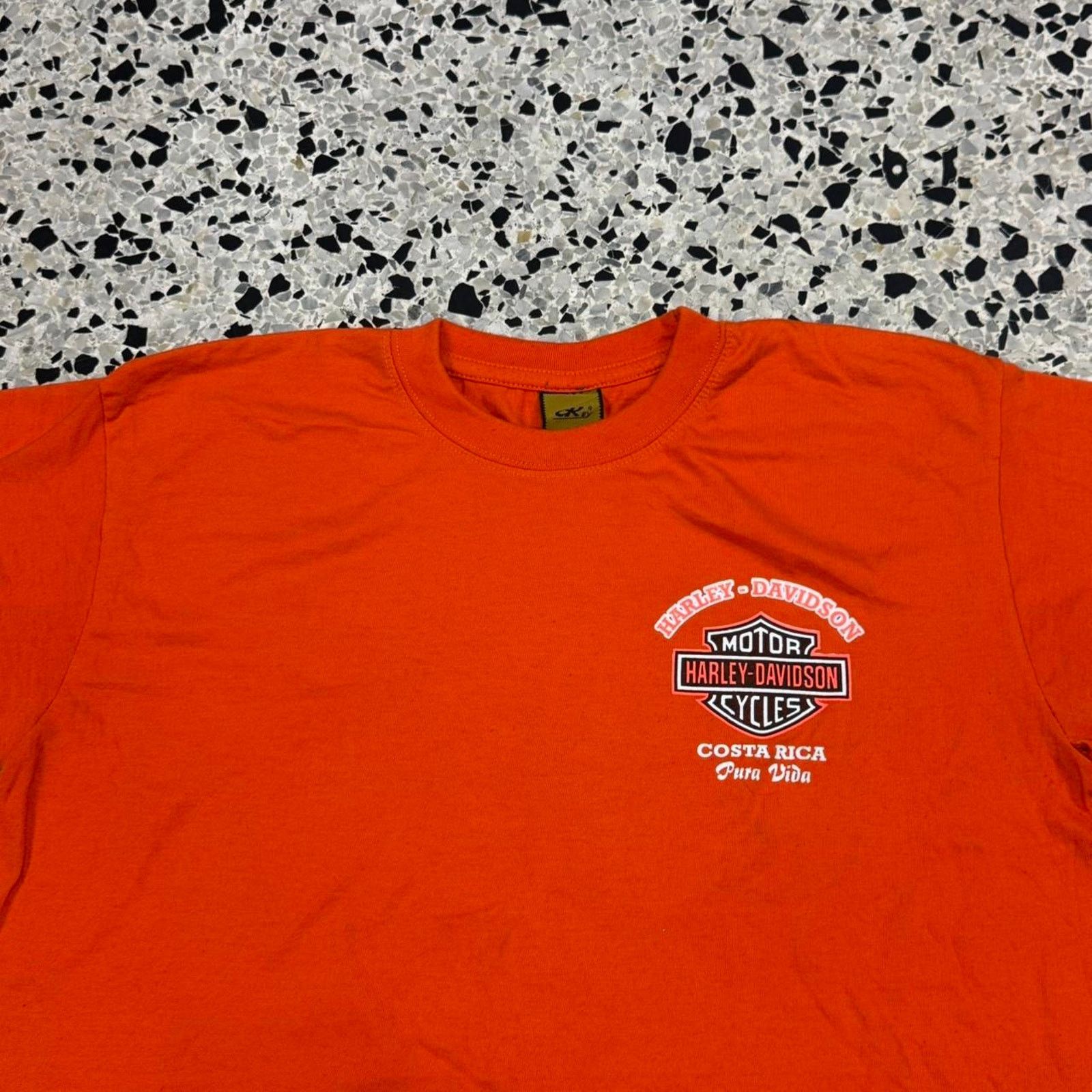 Harley Davidson × Vintage VINTAGE Y2K HARLEY DAVIDSON PURA VIDA EMBLEM ORANGE TEE: Size US XL / EU 56 / 4 - 2 Thumbnail