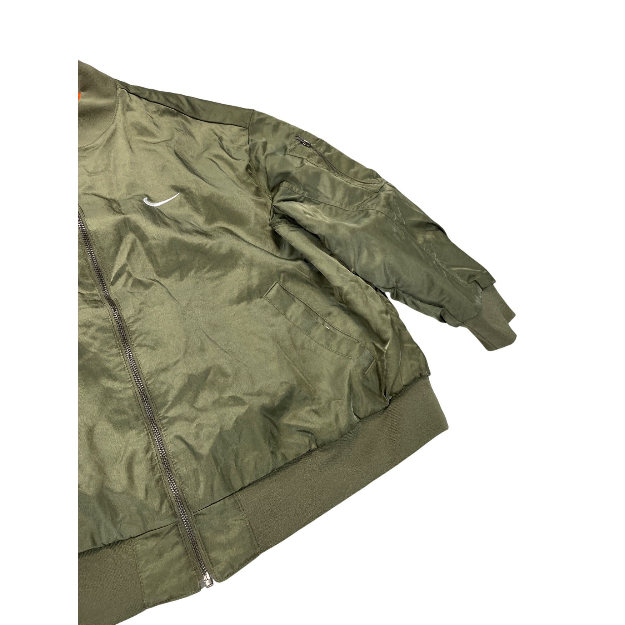 Nike Nike Mens Olive Green orange reversible Bomber Jacket SZ 1X Size US XL / EU 56 / 4 - 4 Thumbnail