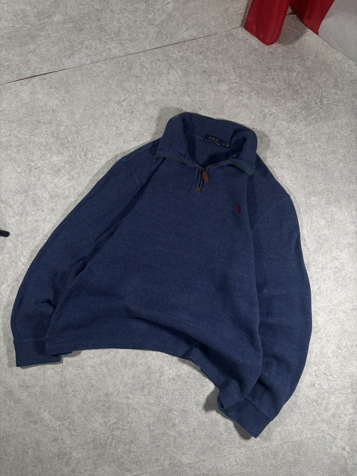 Polo Ralph Lauren Polo Ralph Lauren Vintage Navy Quarter-Zip Knit Sweatshirt Size US L / EU 52-54 / 3 - 1 Thumbnail