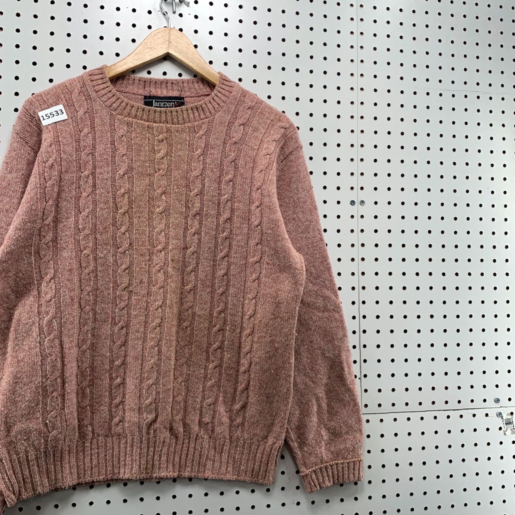 Jantzen VINTAGE Jantzen Wool Cable Knit Pullover Sweater Womens Medium Academia 21X26 Size M / US 6-8 / IT 42-44 - 6 Thumbnail
