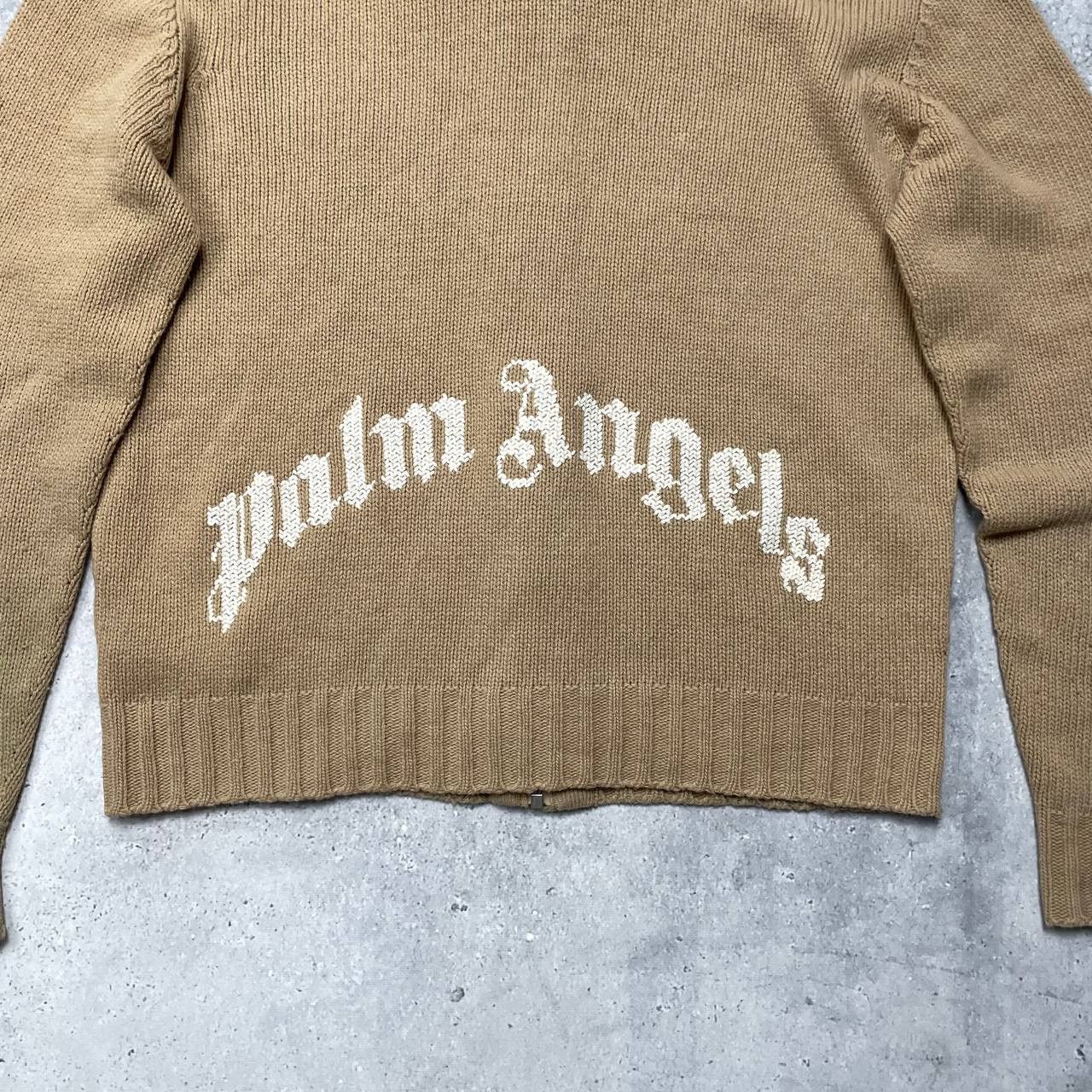 Palm Angels Palm Angels Curved Logo Zip-Up Knitted Hoodie Cardigan Size US S / EU 44-46 / 1 - 15 Thumbnail
