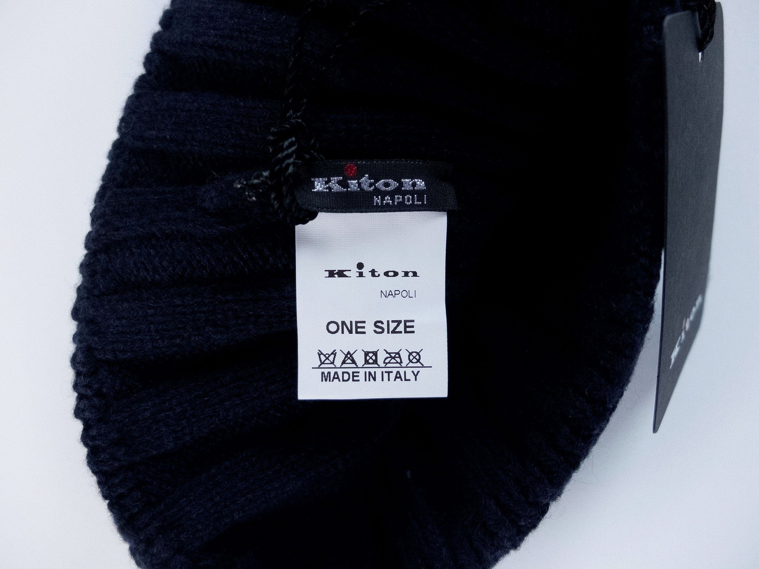 Kiton KITON solid navy blue cashmere beanie hat One Size q Size ONE SIZE - 4 Thumbnail