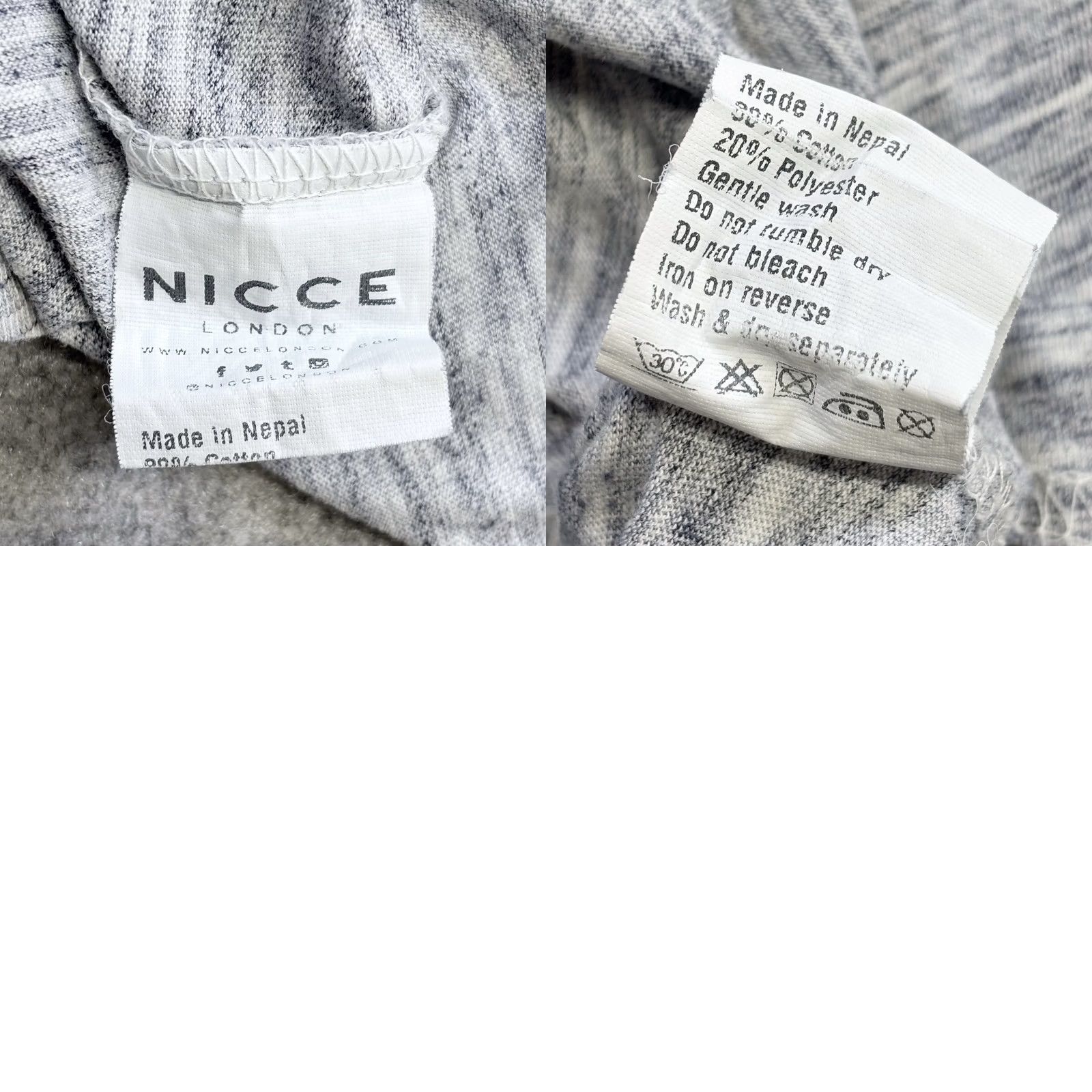 Vintage Nicce London T Shirt Medium Mens Heather Grey Marl Short Sleeve Crew Neck Top Size US M / EU 48-50 / 2 - 8 Thumbnail