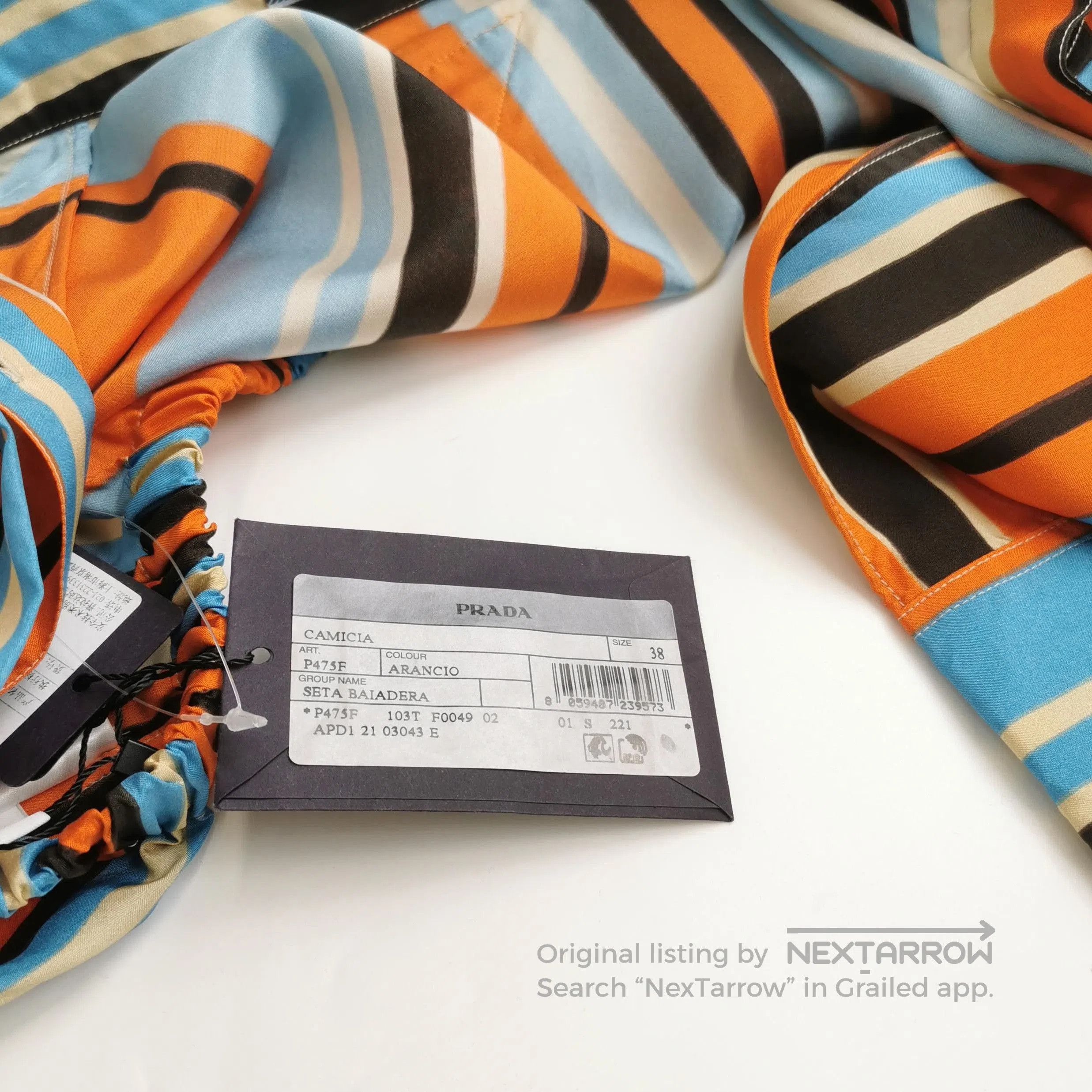 Prada Prada Striped Triangle Logo Long Sleeve Shirt . Size S / US 4 / IT 40 - 2 Thumbnail