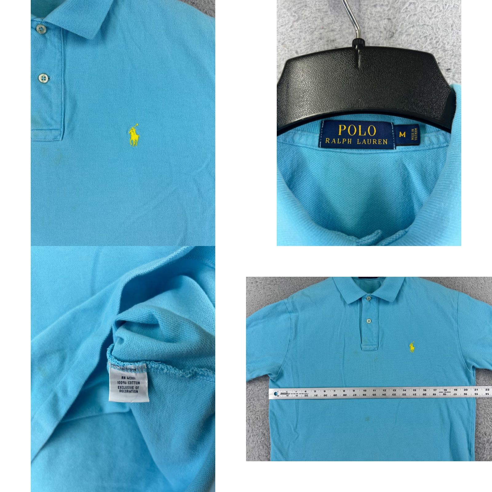 Ralph Lauren VINTAGE Ralph Lauren Polo Shirt Adult Medium Blue Pony Golf Cotton Knit READ Size US M / EU 48-50 / 2 - 8 Thumbnail
