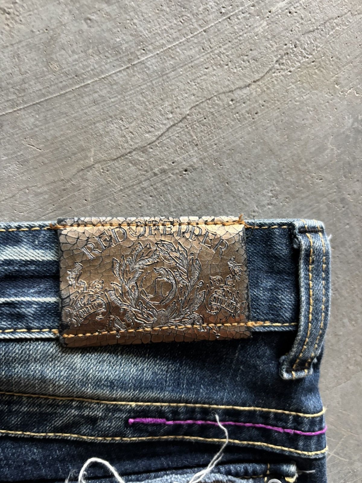 If Six Was Nine RED PEPPER FLARE JAPANESE DENIM LEOPARD FUR BACKPOCKET Size 27" / US 4 / IT 40 - 17 Thumbnail