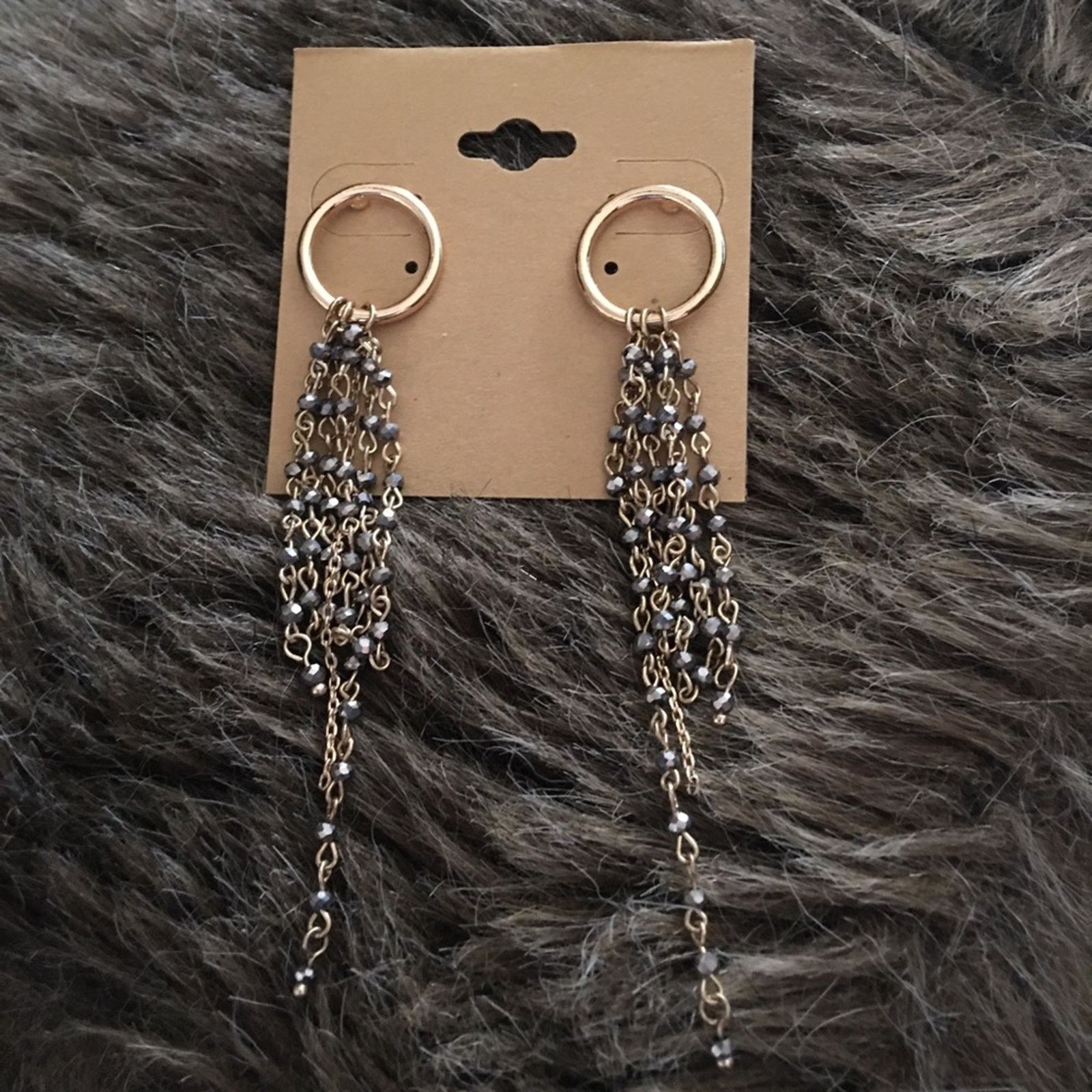Vintage Vintage faceted crystal chain fringe earrings Size ONE SIZE - 2 Thumbnail