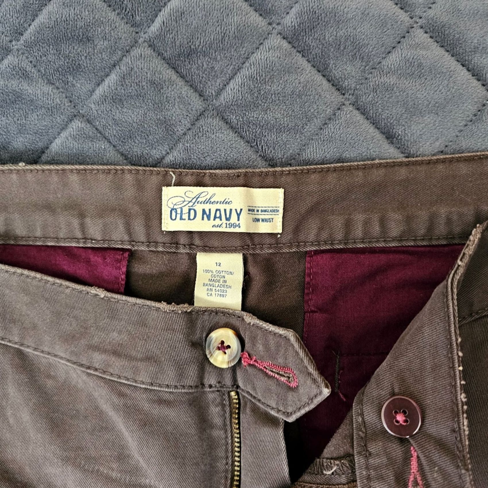 Old Navy Old Navy Womens Brown Low Waist Stretch Straight Chino Casual Crop Pants Size 12 Size 34" / US 12 / IT 48 - 2 Thumbnail