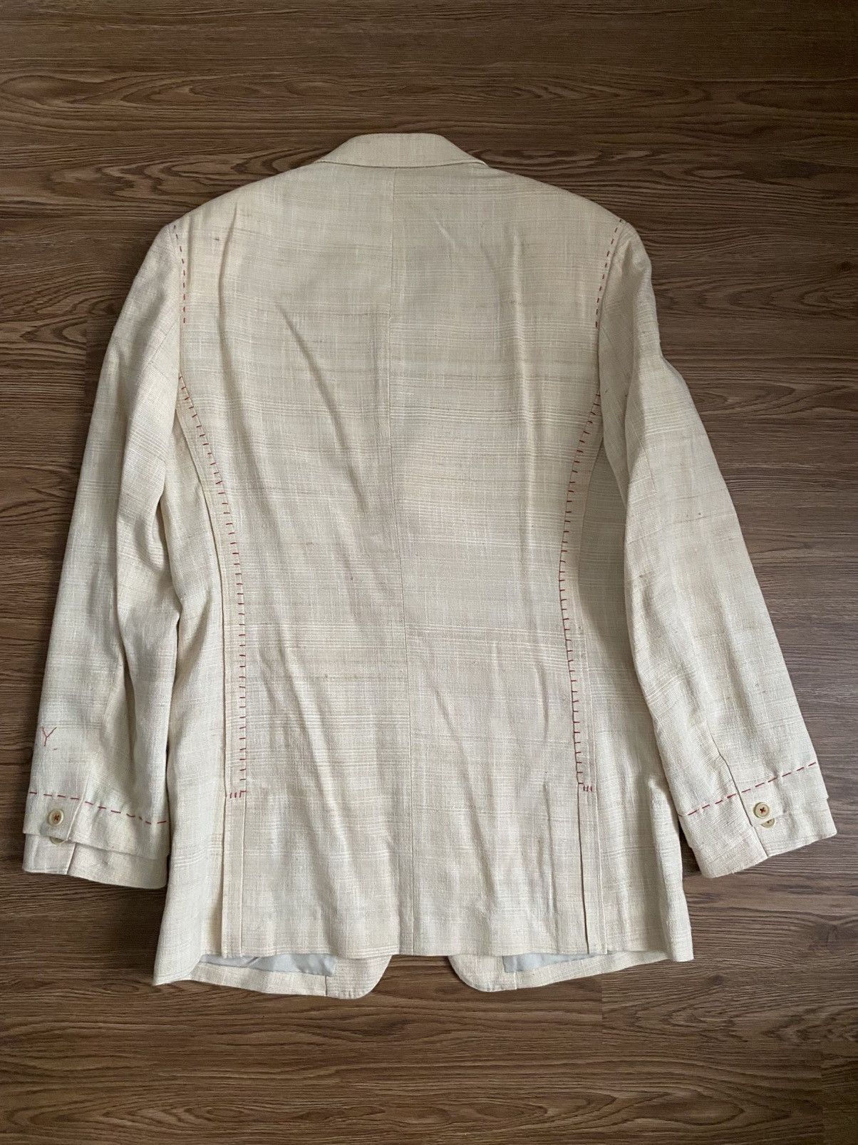 Yohji Yamamoto Yohji Yamamoto Pour Homme "DR.YY" Hand Stitch Jacket Size 42R - 6 Thumbnail