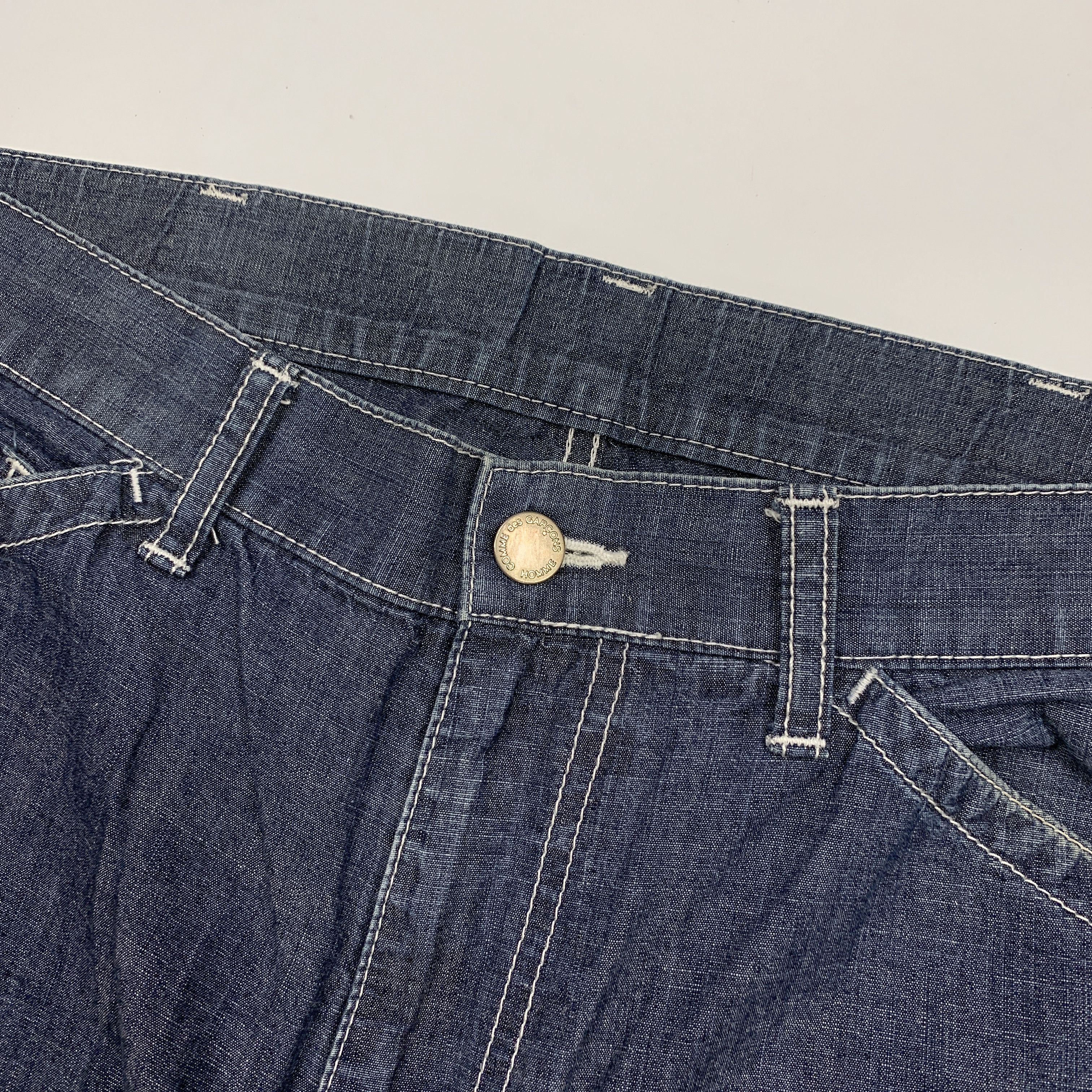 Comme des Garcons × Comme des Garcons Homme × Comme des Garcons Homme Plus 00s Indigo Chambray Jeans Size US 33 - 4 Thumbnail