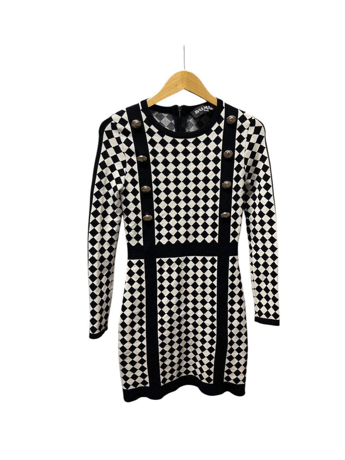 Balmain BALMAIN Mini Dress Whit a Geometric Pattenr Size S / US 4 / IT 40 - 1 Thumbnail