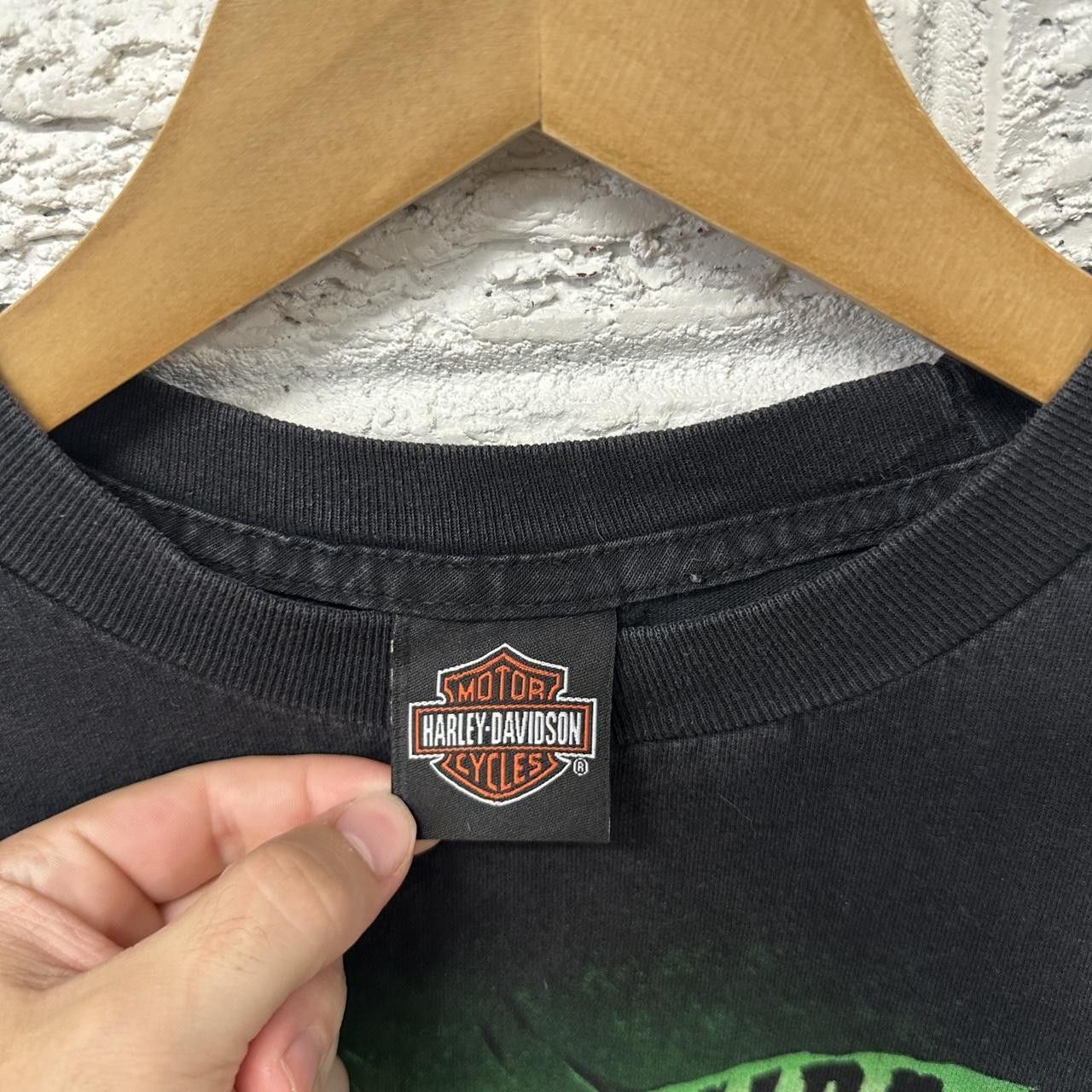 Harley Davidson × Vintage Y2K Harley Davidson Skull Shirt Black and Green Medium Size US M / EU 48-50 / 2 - 4 Thumbnail