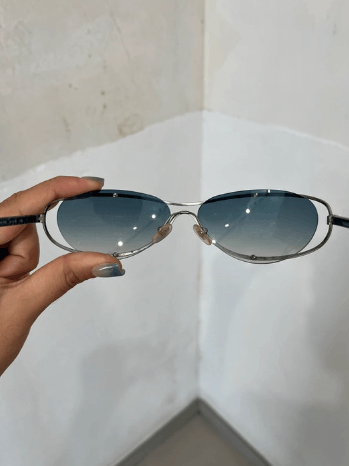 Chanel Chanel Sunglasses Rhinestone Logo Rimless Vintage Size ONE SIZE - 5 Thumbnail
