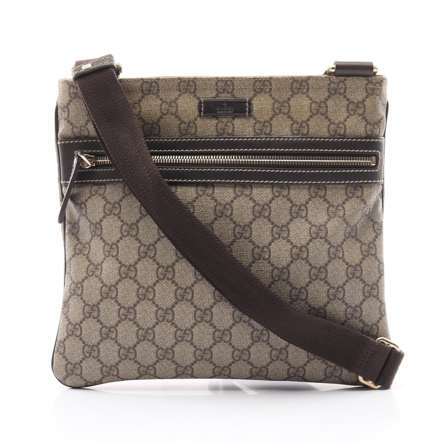 Gucci Gucci GG Supreme Coated Canvas Shoulder Bag Canvas Shoulder Bag 295257 in Beige, Women's