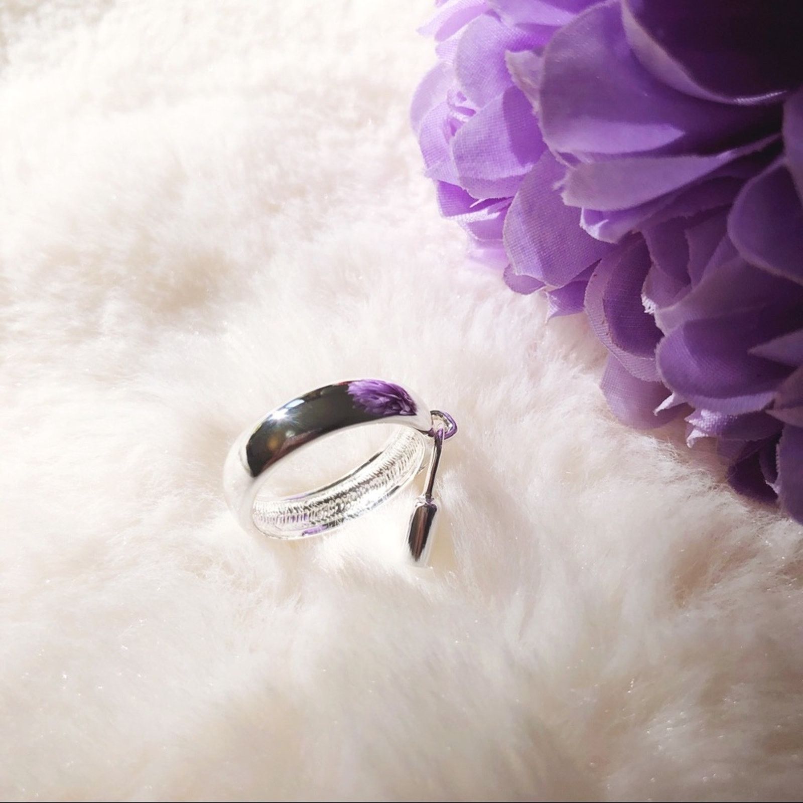 Other Silver Oval Aqua Blue Ring Size ONE SIZE - 4 Thumbnail