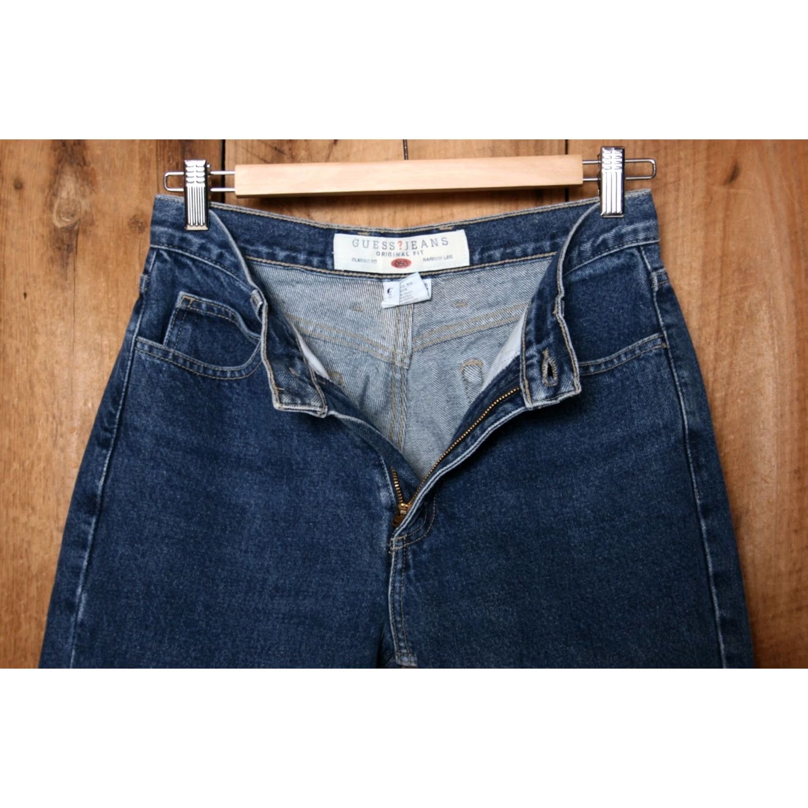 Guess VINTAGE GUESS Jeans Style 050 Classic Fit Tapered Leg Tag 28 27x30 Blue Denim 100% Cotton Womens Jeans Size 27" / US 4 / IT 40 - 3 Thumbnail