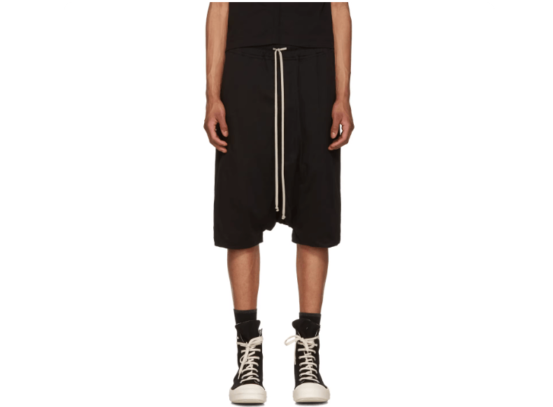 Rick Owens Rick Owens Drkshdw men's thin drawstring drop-crotch shorts Size US 28 / EU 44 - 2 Thumbnail
