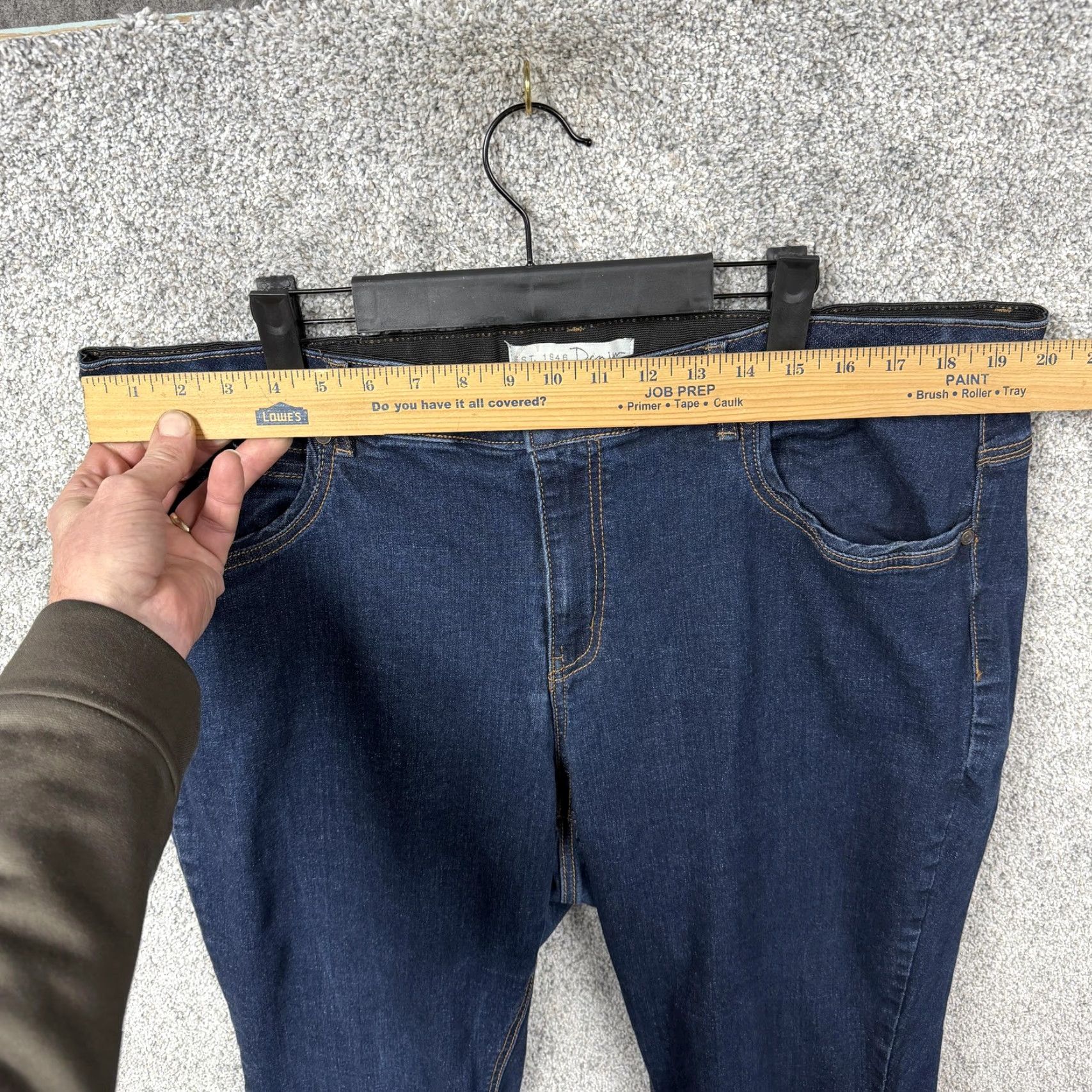 Vintage Cato Denim Jeans 20W Plus High Rise Comfort Stretch 40x29 Western Americana 5-Pocket Embroidered Dark Blue Straight Womens Jeans Size 42" / US 20 - 2 Thumbnail