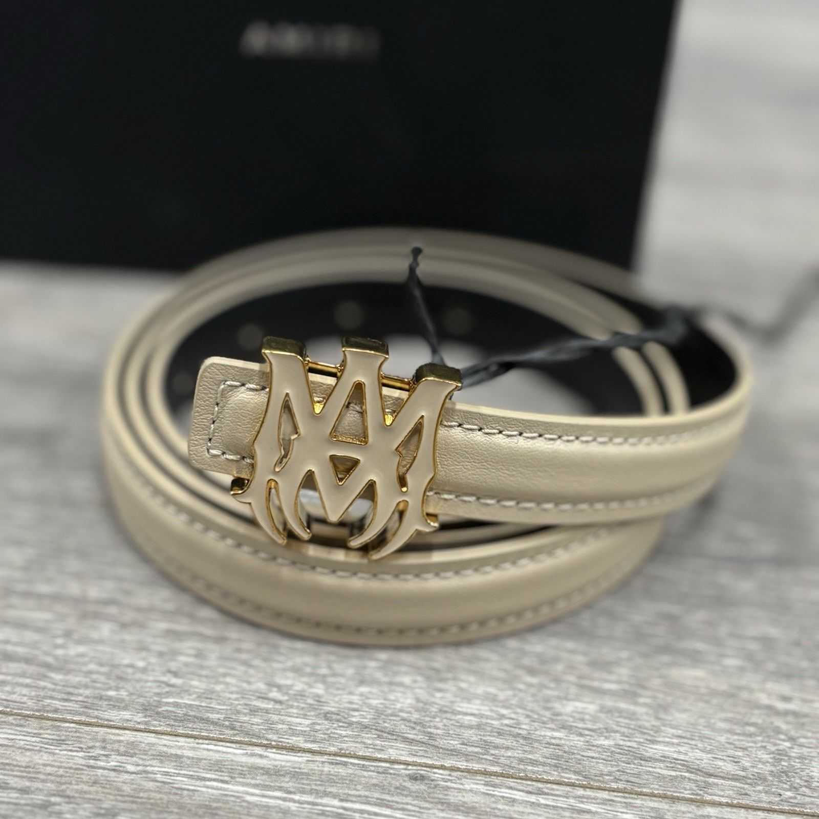 Amiri Amiri Nappa Belt ' Alabaster ' | BRAND NEW! Size 34 - 1 Thumbnail