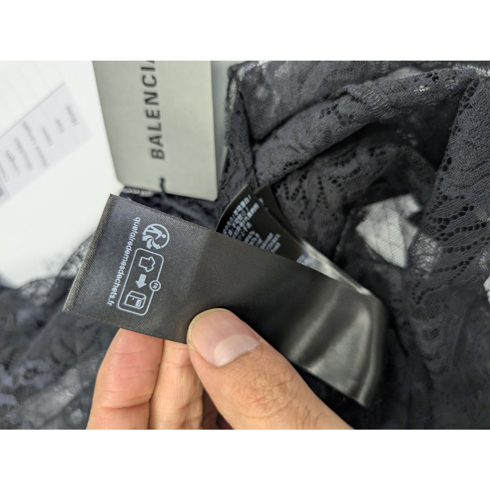 Balenciaga o1rshd1 Glove Dress Stretch Lace in Black Size S / US 4 / IT 40 - 23 Thumbnail
