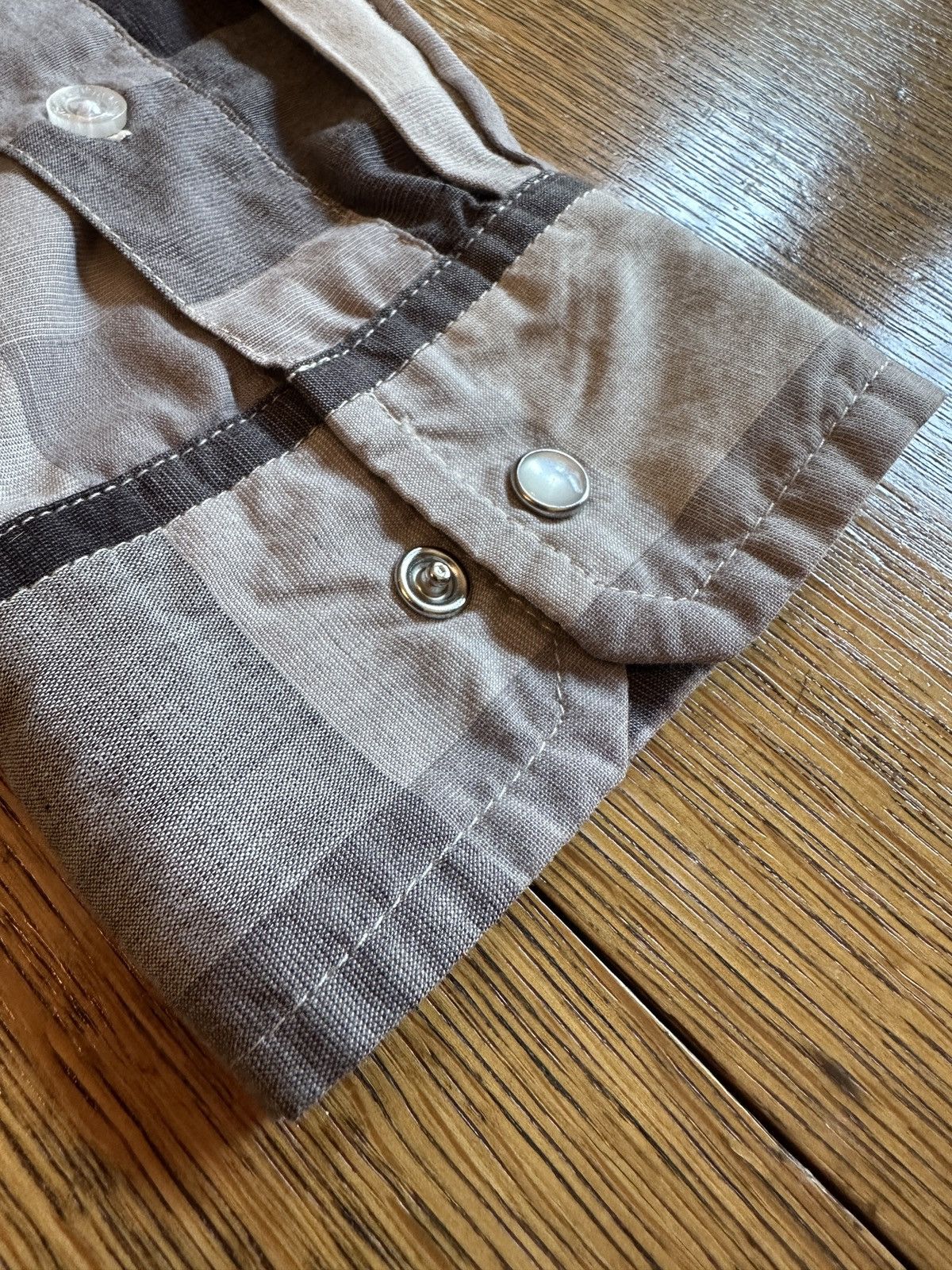 Levi's Levis White Tab Pearl Snap Long Sleeve Gray Plaid Western Size US M / EU 48-50 / 2 - 8 Thumbnail